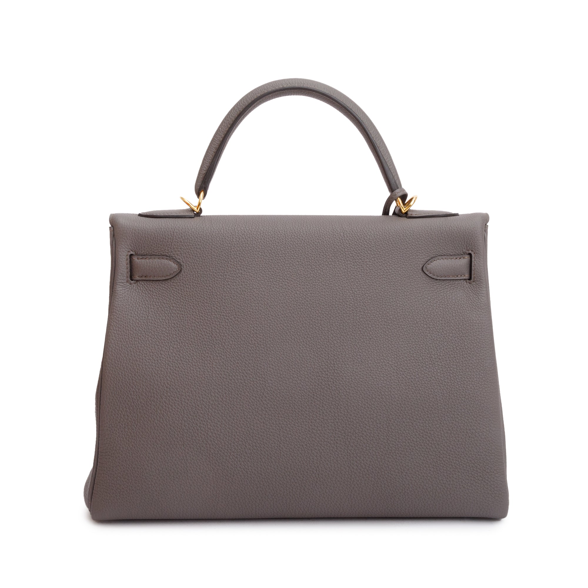 Hermes Etain Veau Togo Kelly II 32 Retourne w/ Strap, Box & Receipt