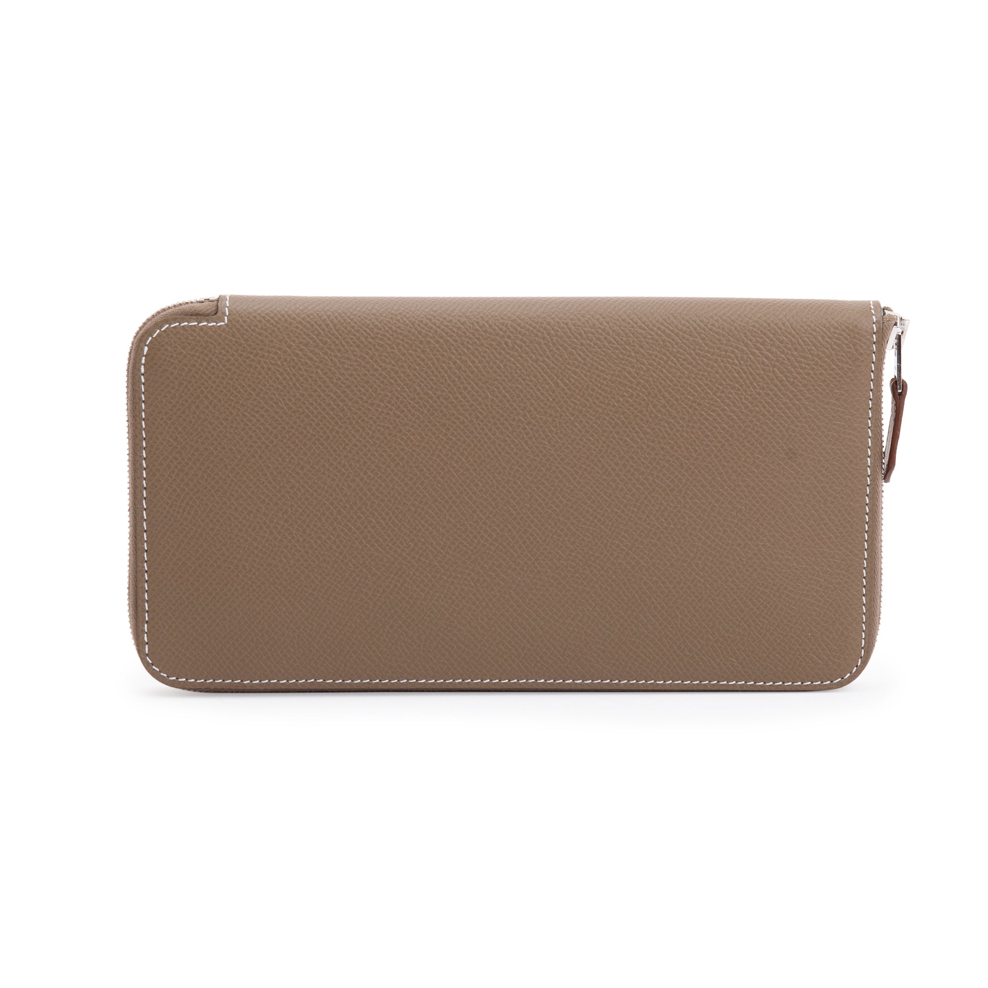 Hermes Etoupe Epsom Leather Silk'In Classique Long Wallet w/ Box