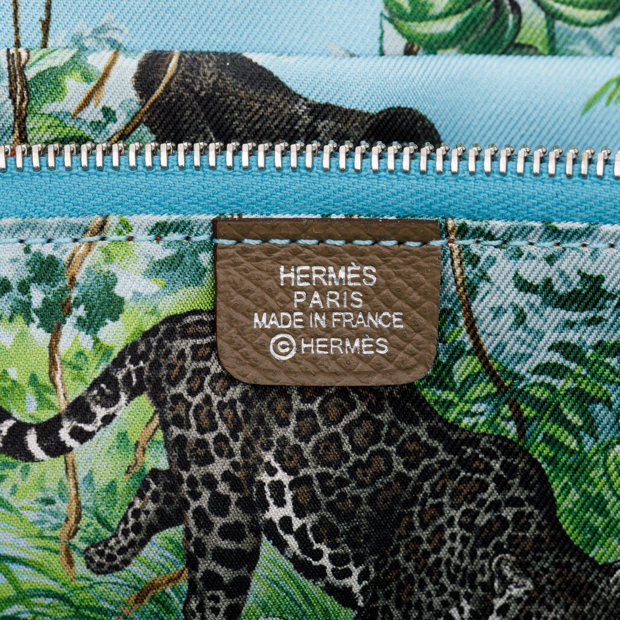 Hermes Etoupe Epsom Leather Silk'In Classique Long Wallet w/ Box