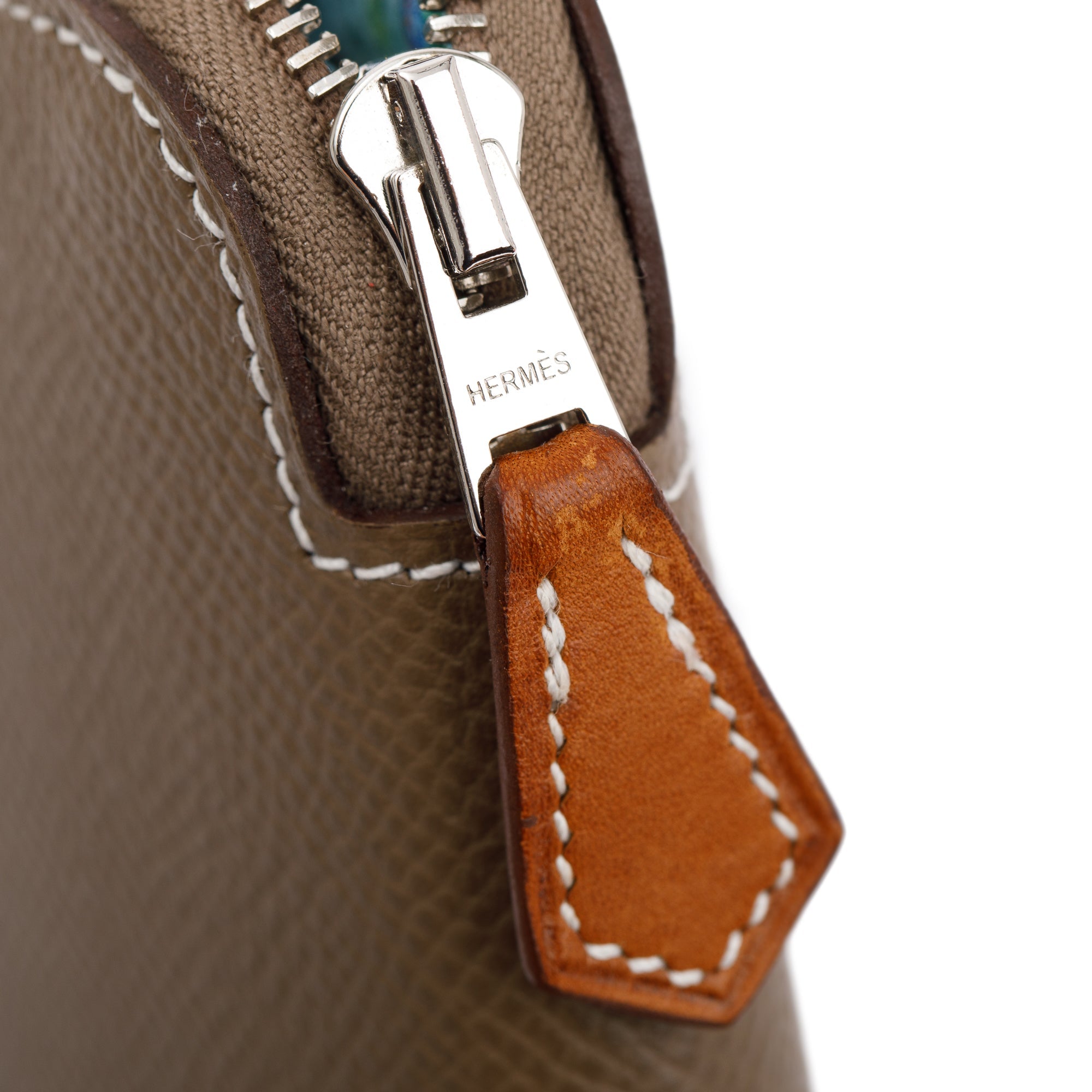 Hermes Etoupe Epsom Leather Silk'In Classique Long Wallet w/ Box