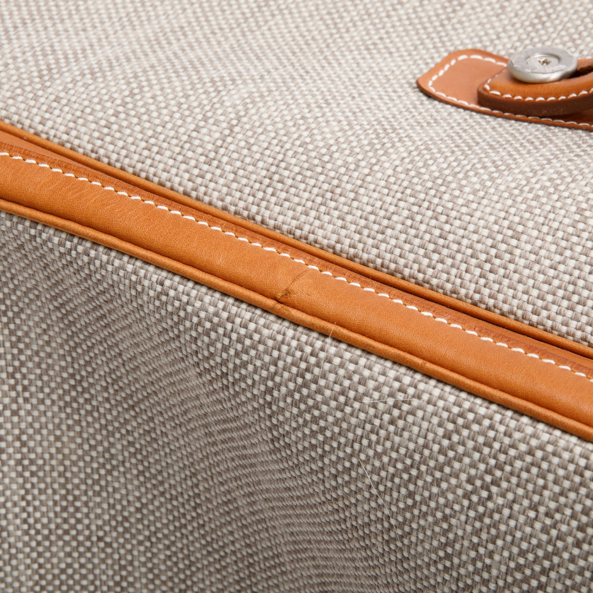 Hermes Etoupe Fauve Toile Gold Barena Leather Caleche Express Rolling Luggage