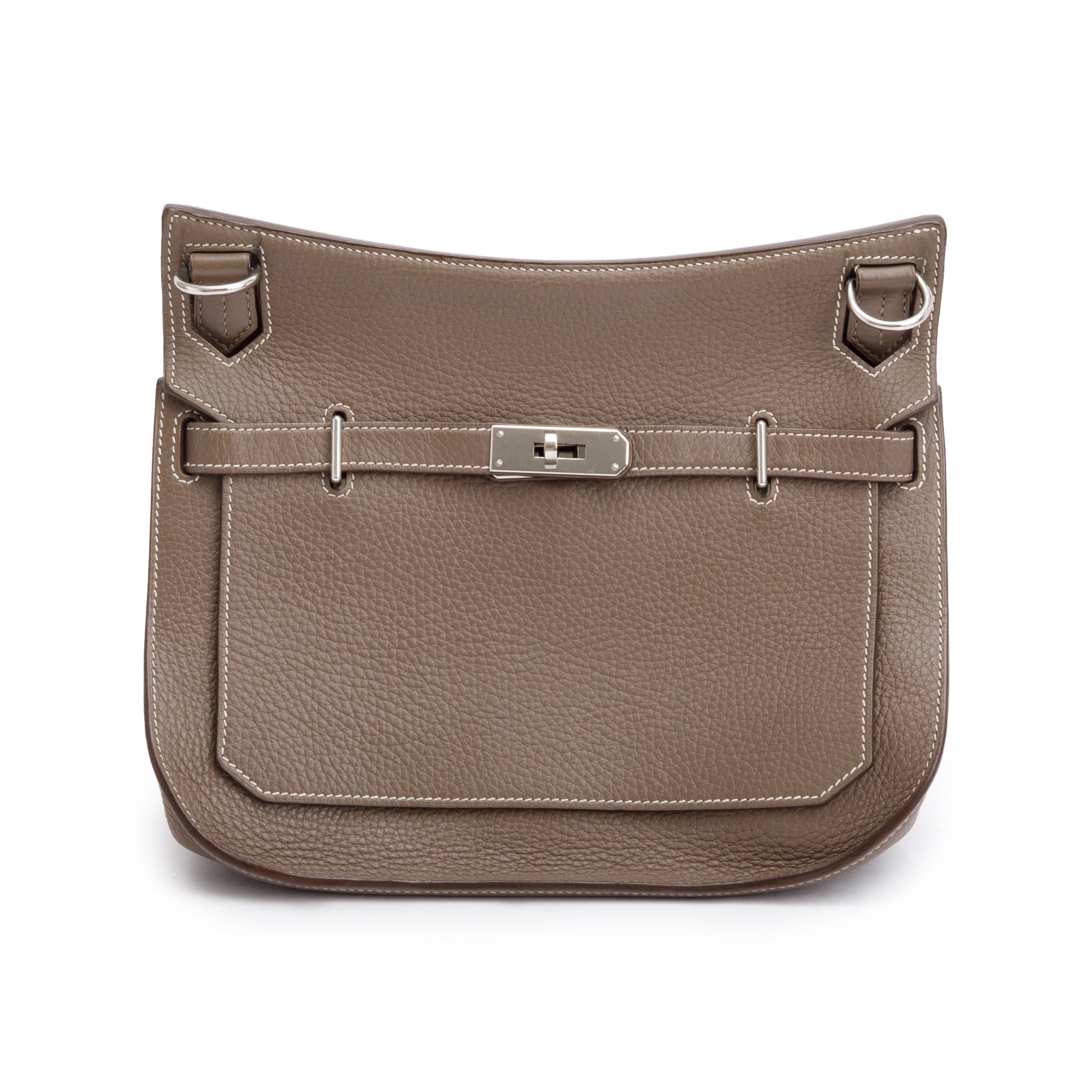 Hermes Etoupe Taurillon Clemence Leather Jypsiere 28