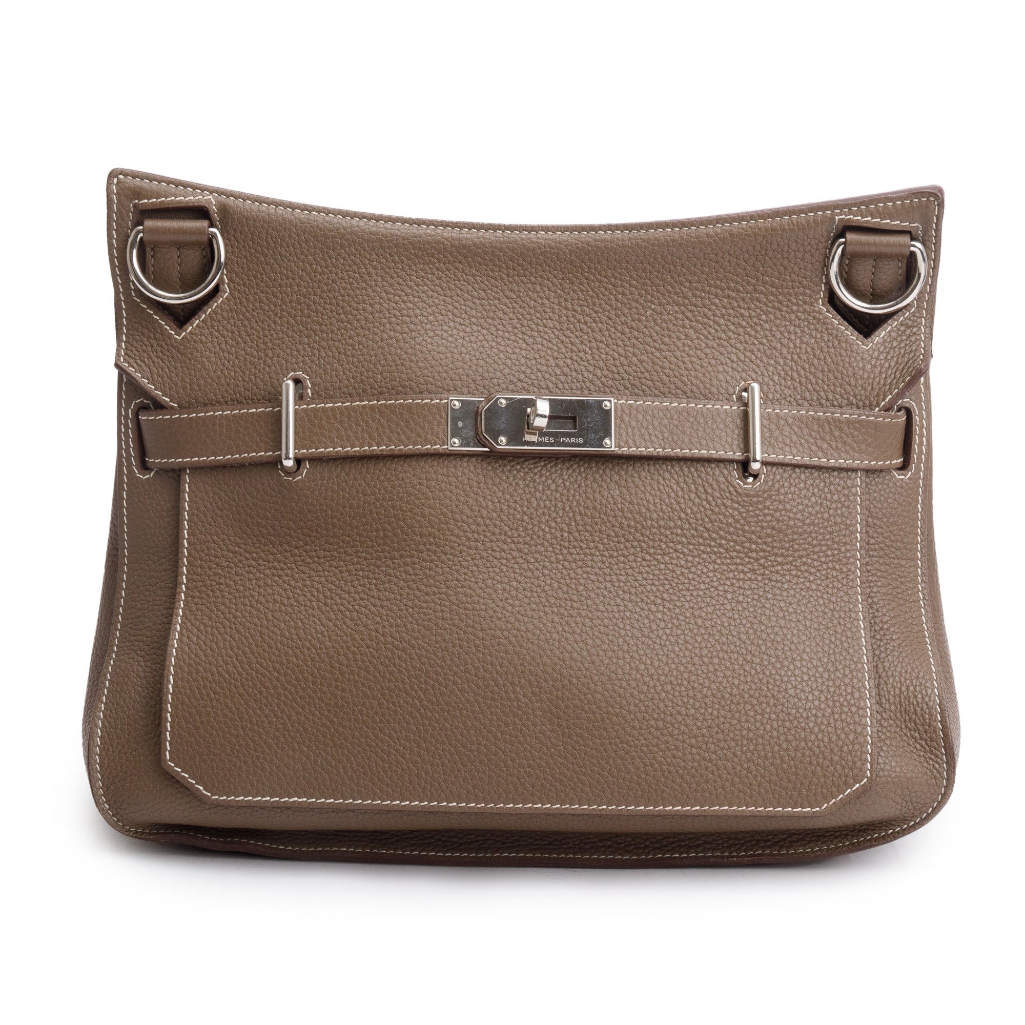 Hermes Etoupe Taurillon Clemence Leather Jypsiere 34