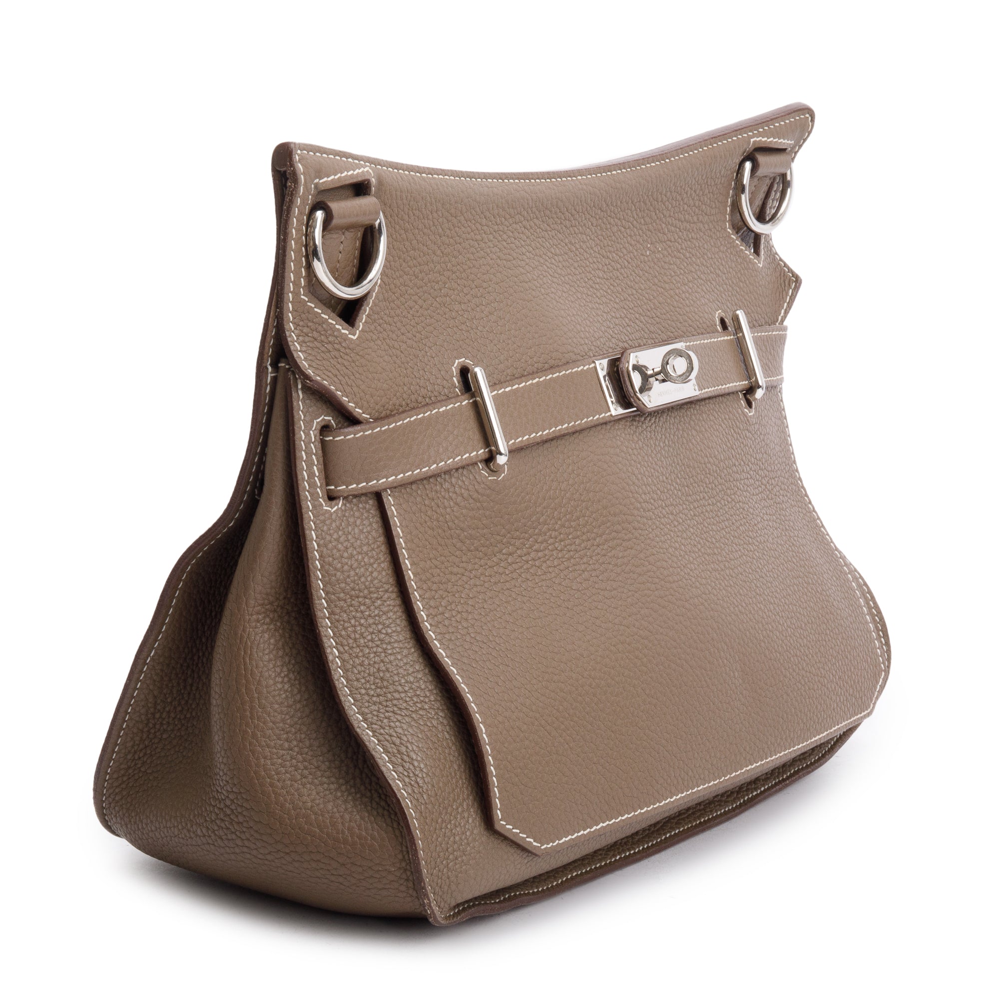 Hermes Etoupe Taurillon Clemence Leather Jypsiere 34