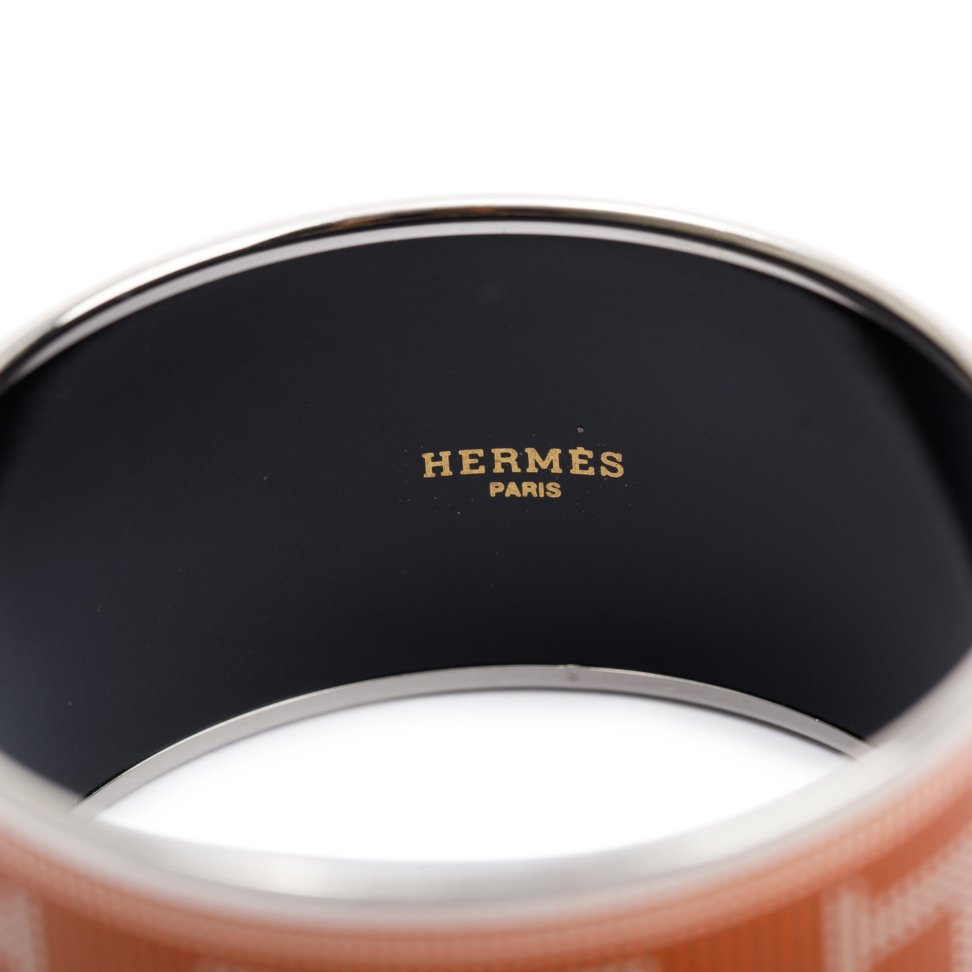 Hermes Extra Wide Enamel Bangle Bracelet