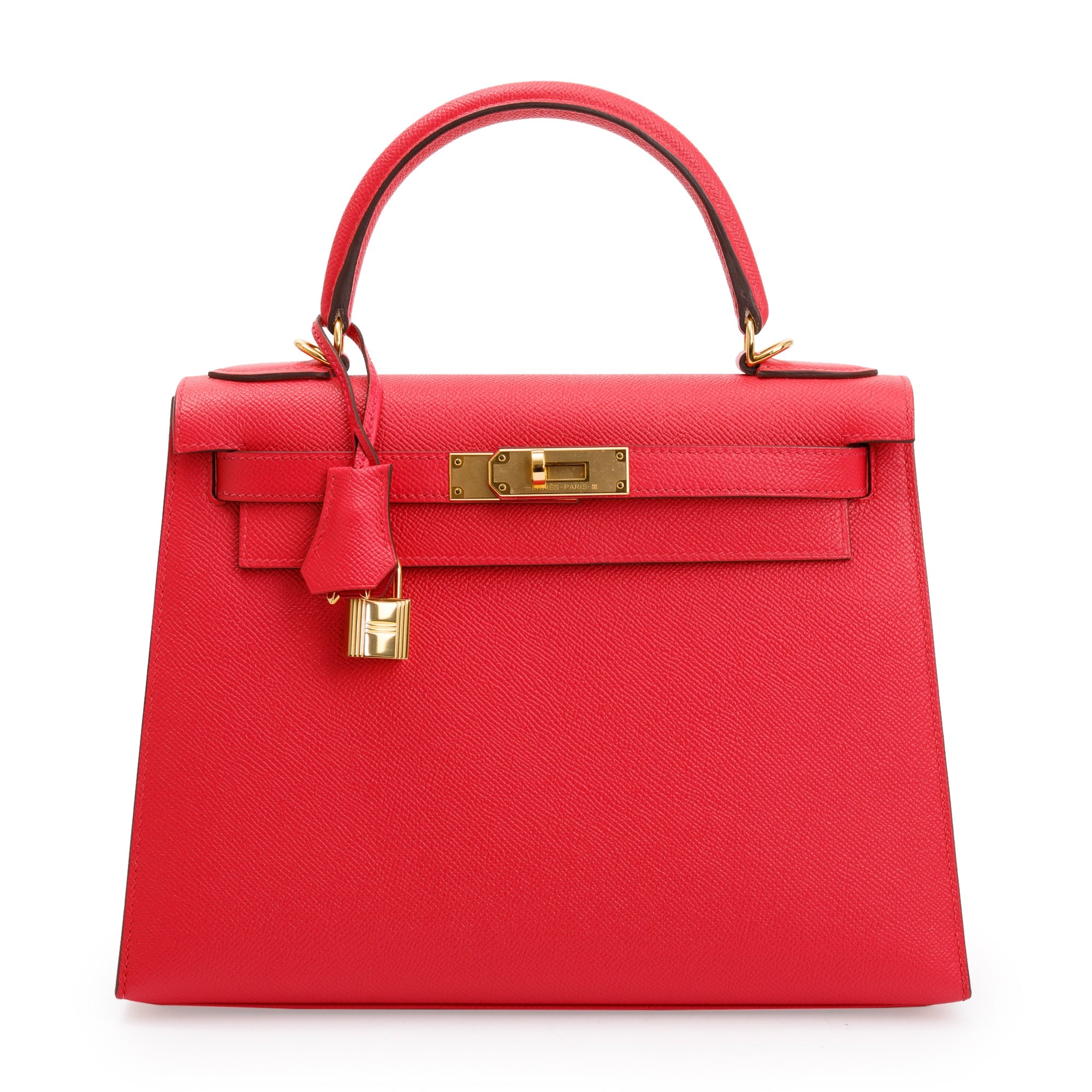 Hermes Extreme Rose Veau Epsom Kelly II Sellier 28 w/ Strap