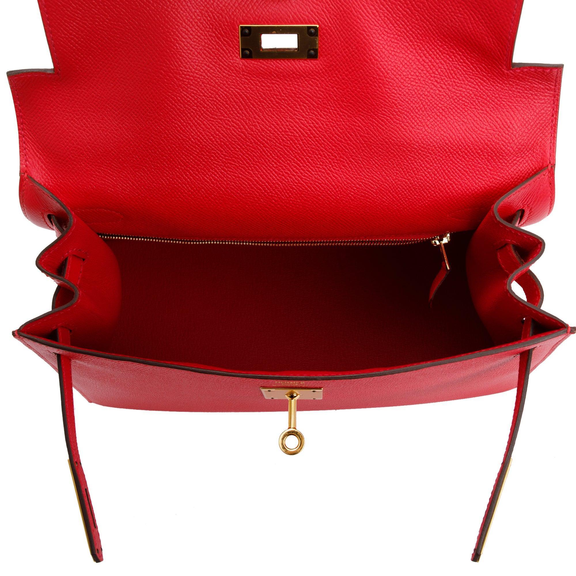 Hermes Extreme Rose Veau Epsom Kelly II Sellier 28 w/ Strap