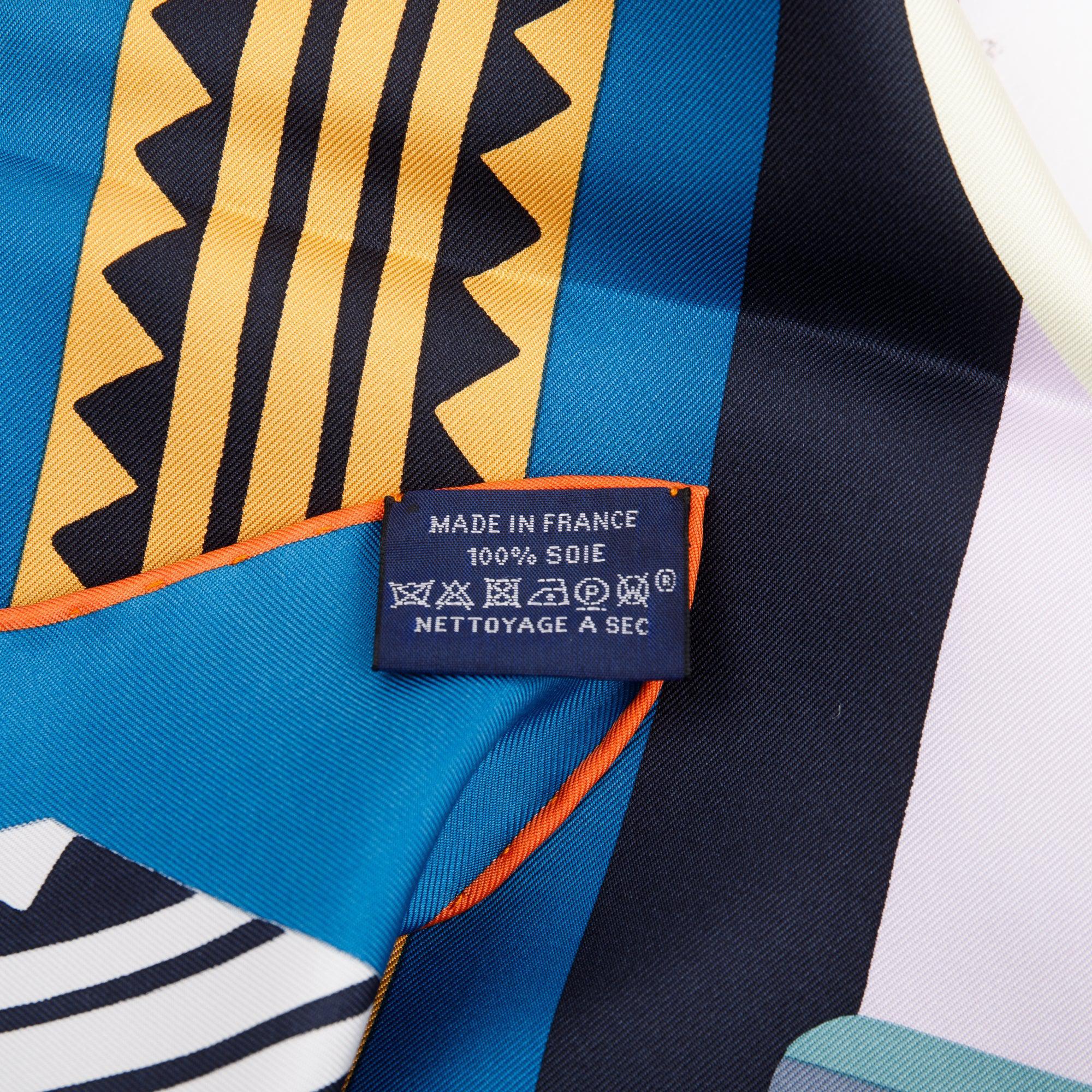 Hermes 'Fantaisie D'Etriers' Multicolour Silk Scarf 90 w/ Box