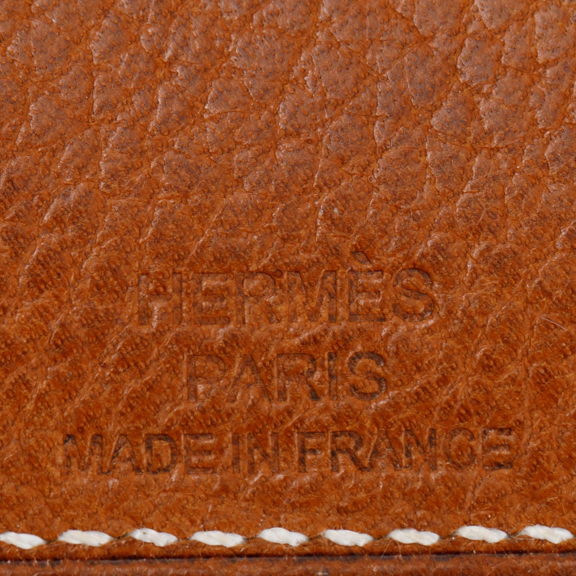Hermes Fauve Craie Beige De Weimar Barenia Faubourg Epsom Evercolor Les Petits Chavaux Card Holder