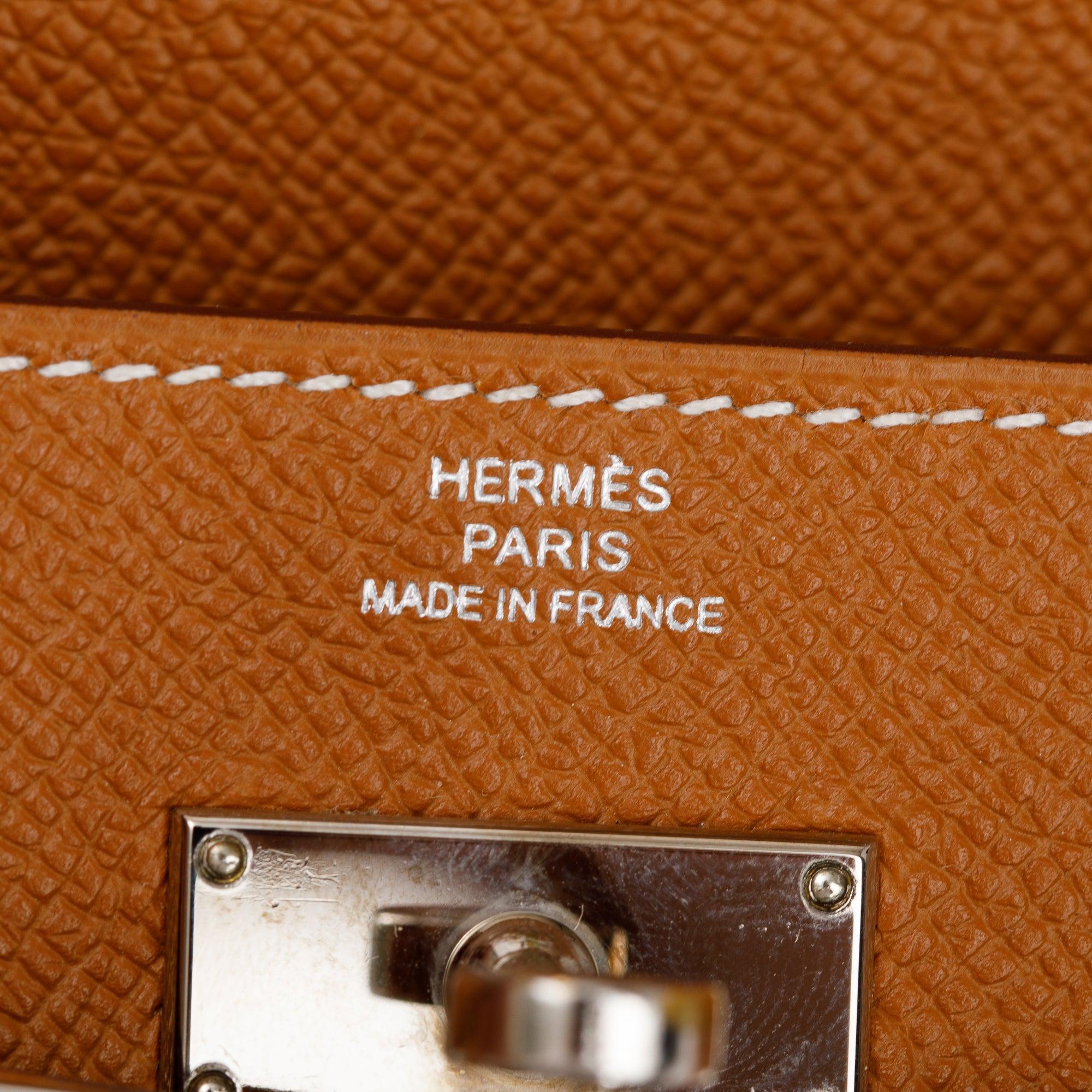 Hermes Gold Epsom Leather Classic Kelly Longue Wallet w/ Box