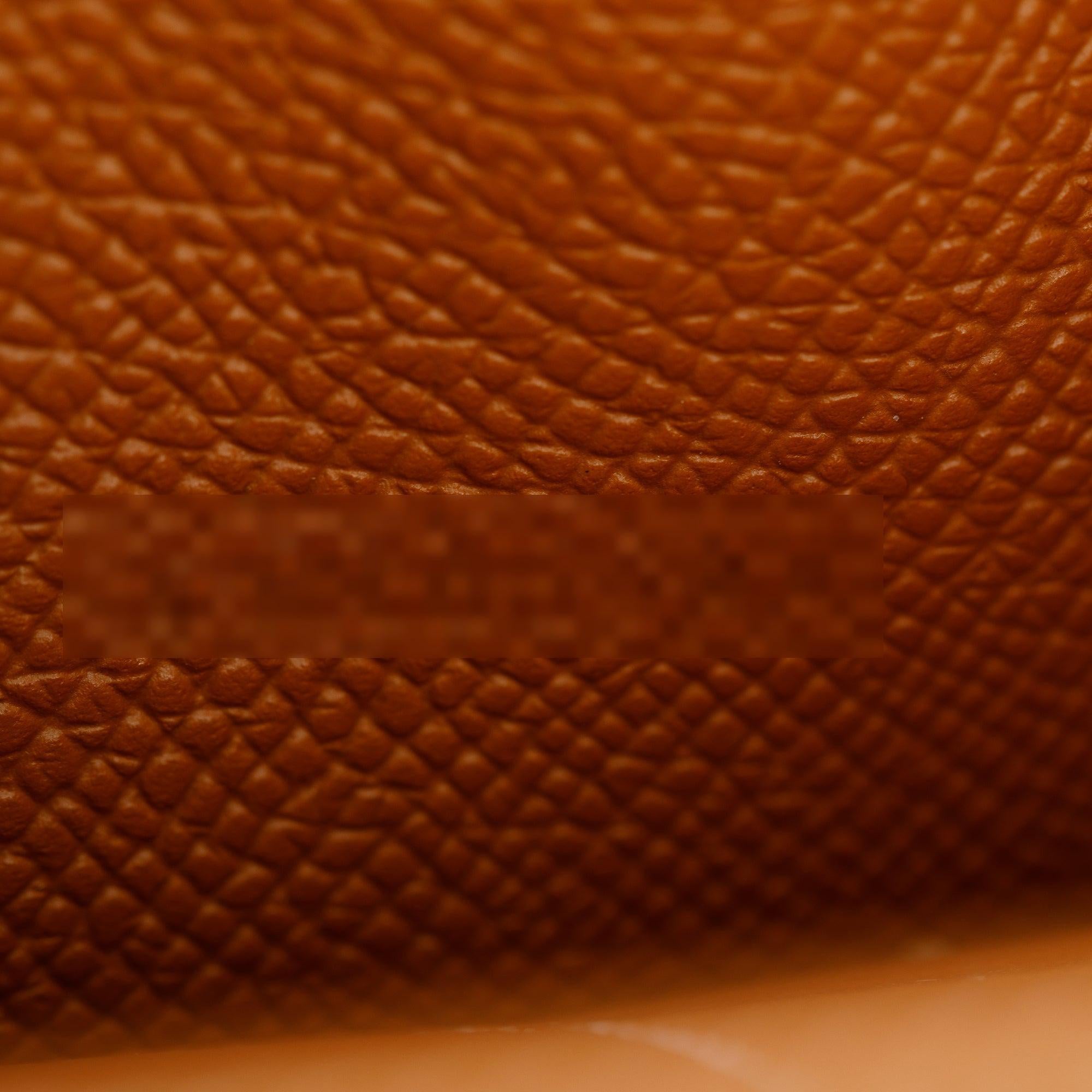 Hermes Gold Epsom Leather Classic Kelly Longue Wallet w/ Box