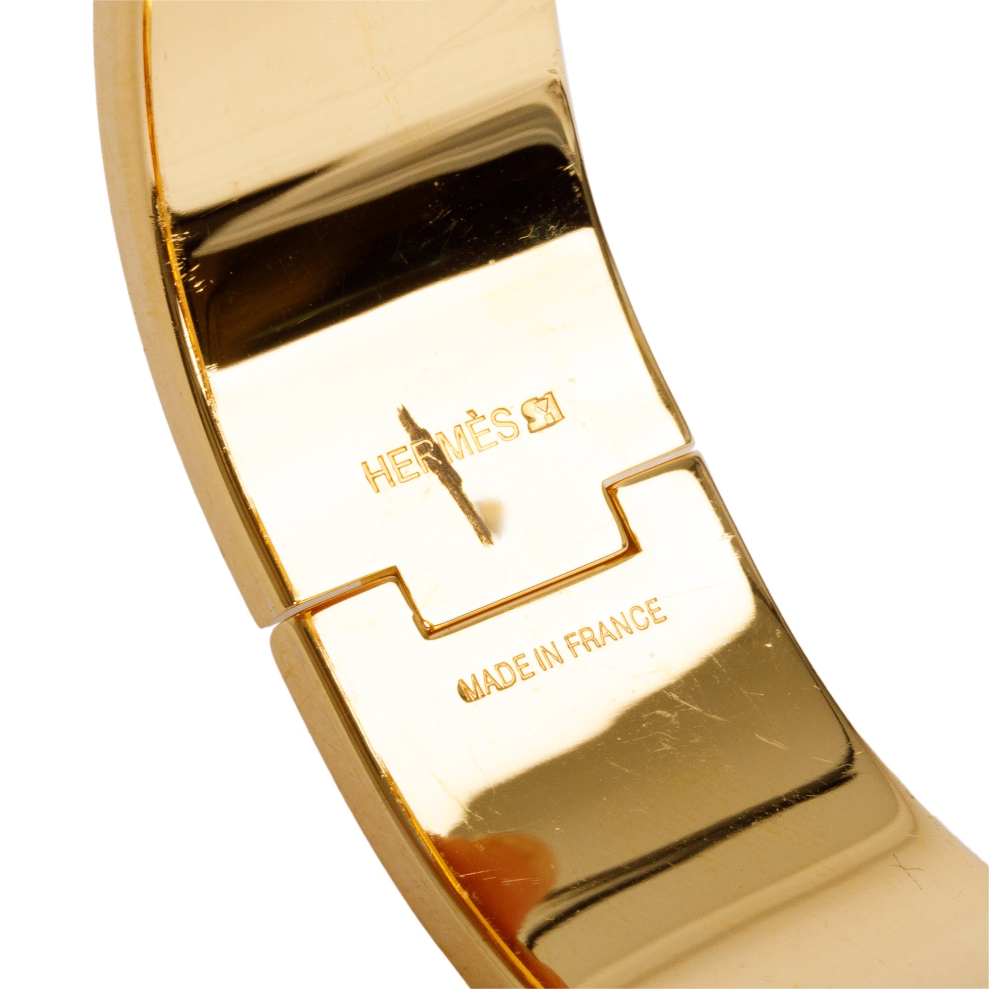 Hermes Gold-Plated Black Noir Enamel Clic Clac H Bracelet