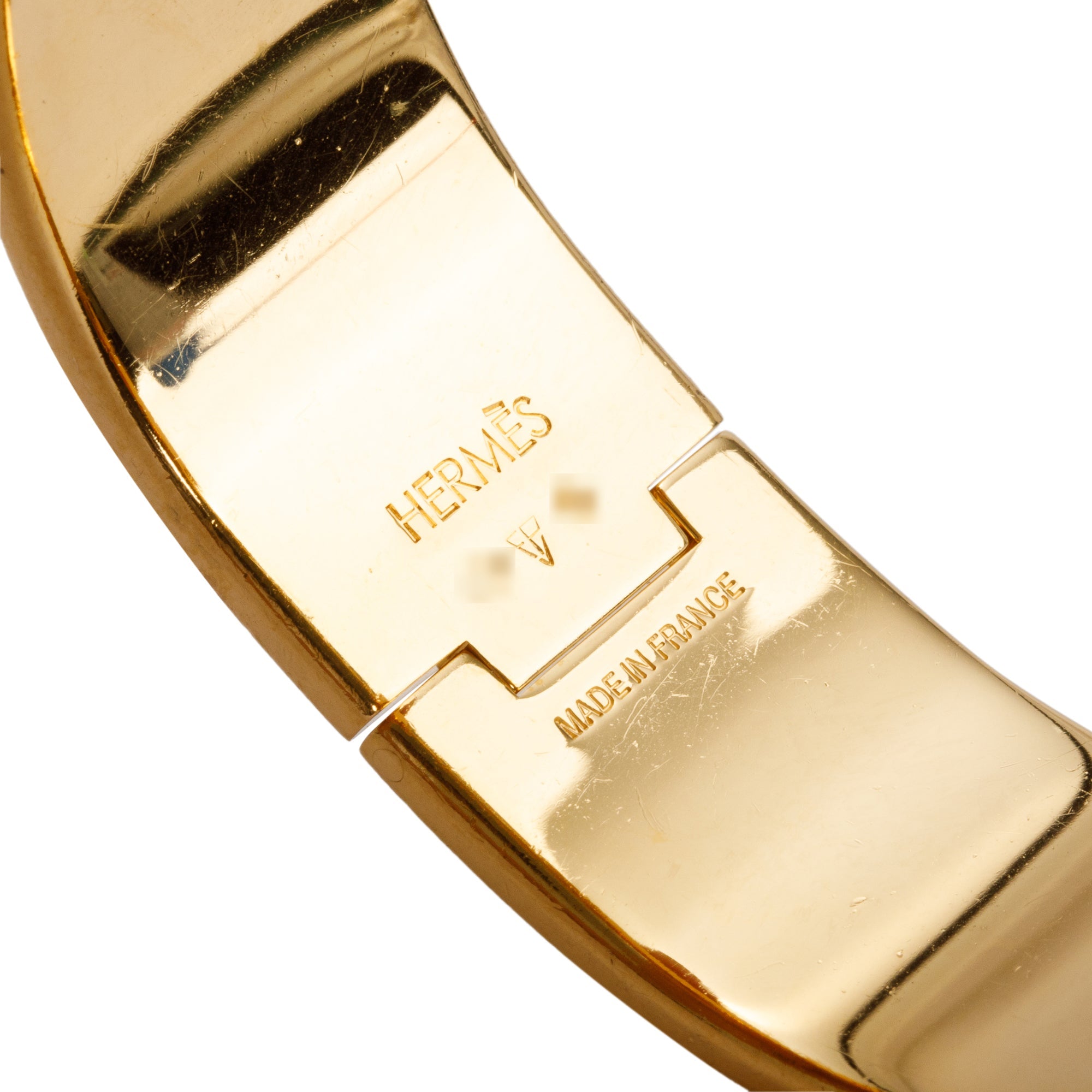 Hermes Gold-Plated Blue Enamel Clic Clac H Bracelet