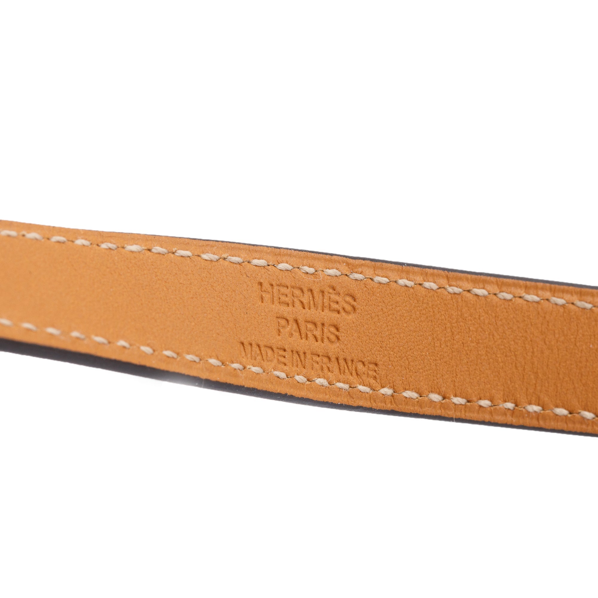 Hermes Gold Plated Blue Swift Calfskin Kelly Double Tour Bracelet, Size XS