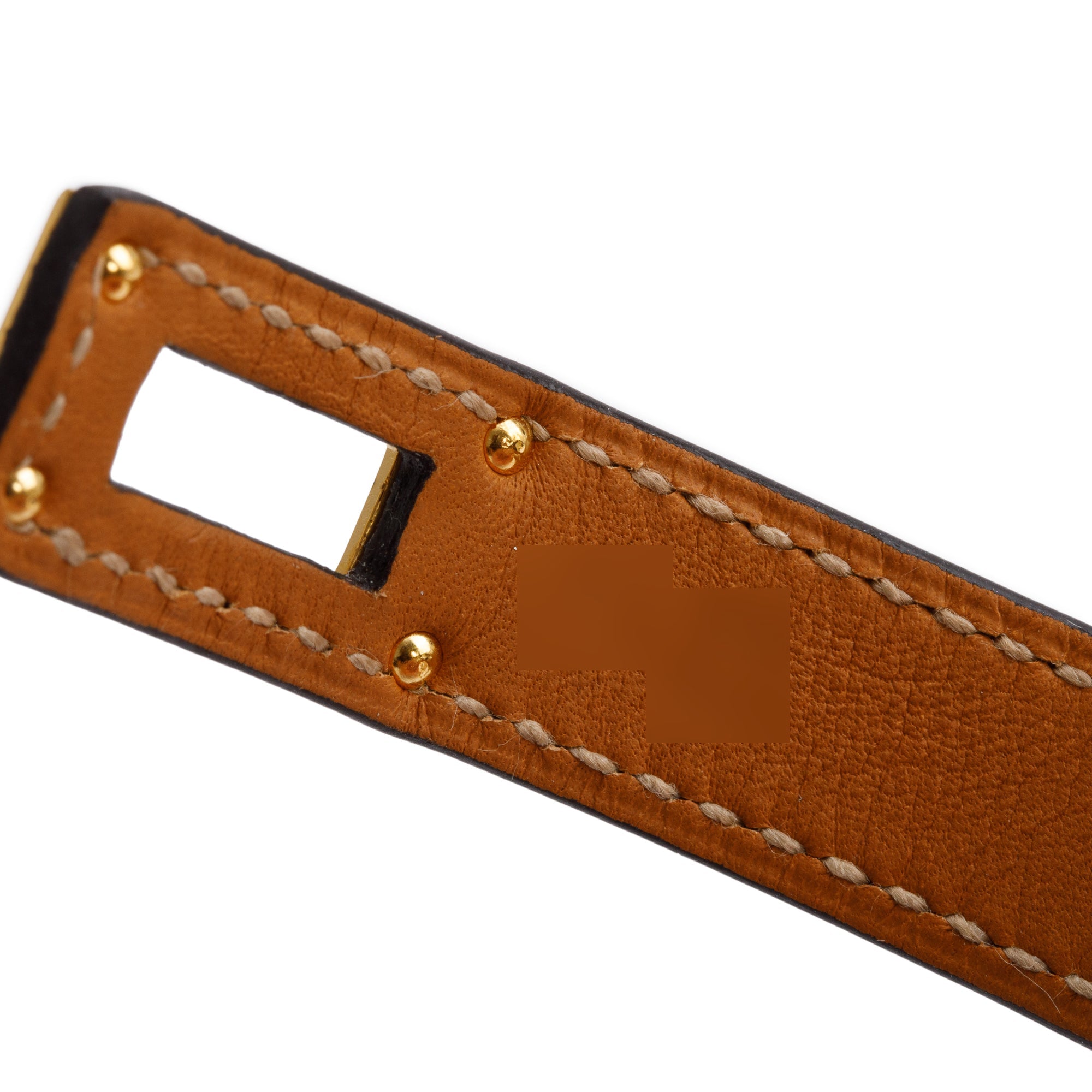 Hermes Gold Plated Blue Swift Calfskin Kelly Double Tour Bracelet, Size XS