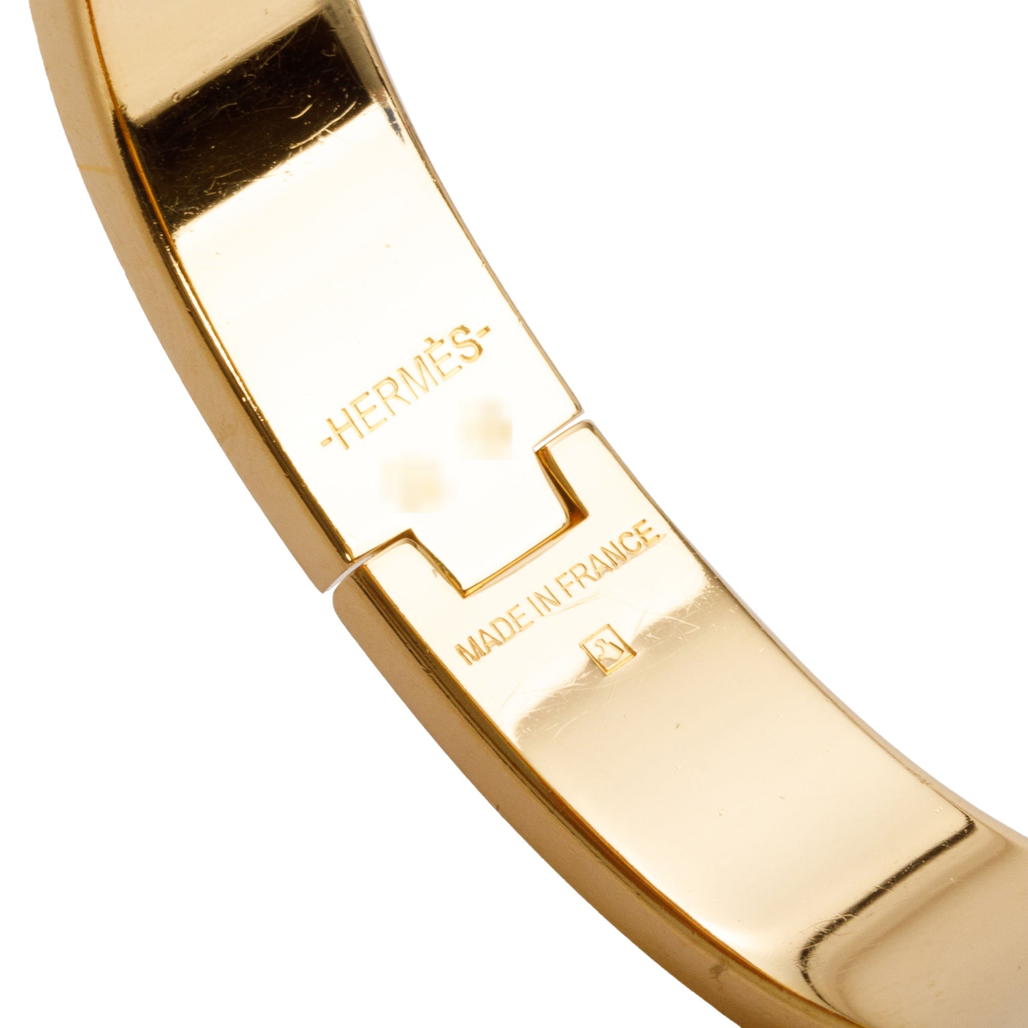Hermes Gold Plated Burgundy Enamel 12 MM Clic H Bracelet