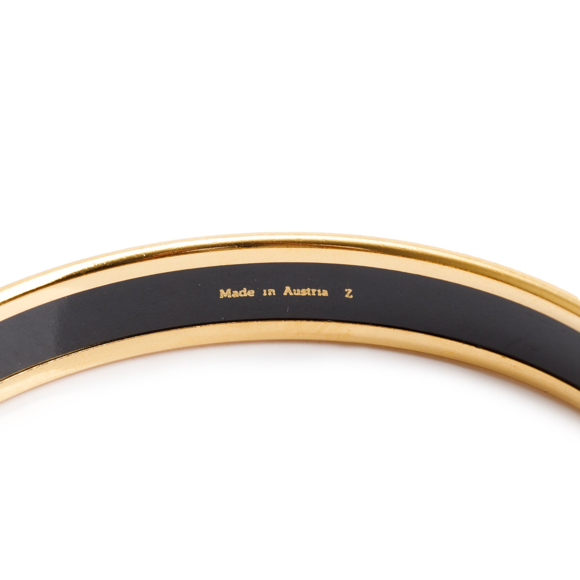 Hermes Gold-Plated Enamel Narrow Bangle