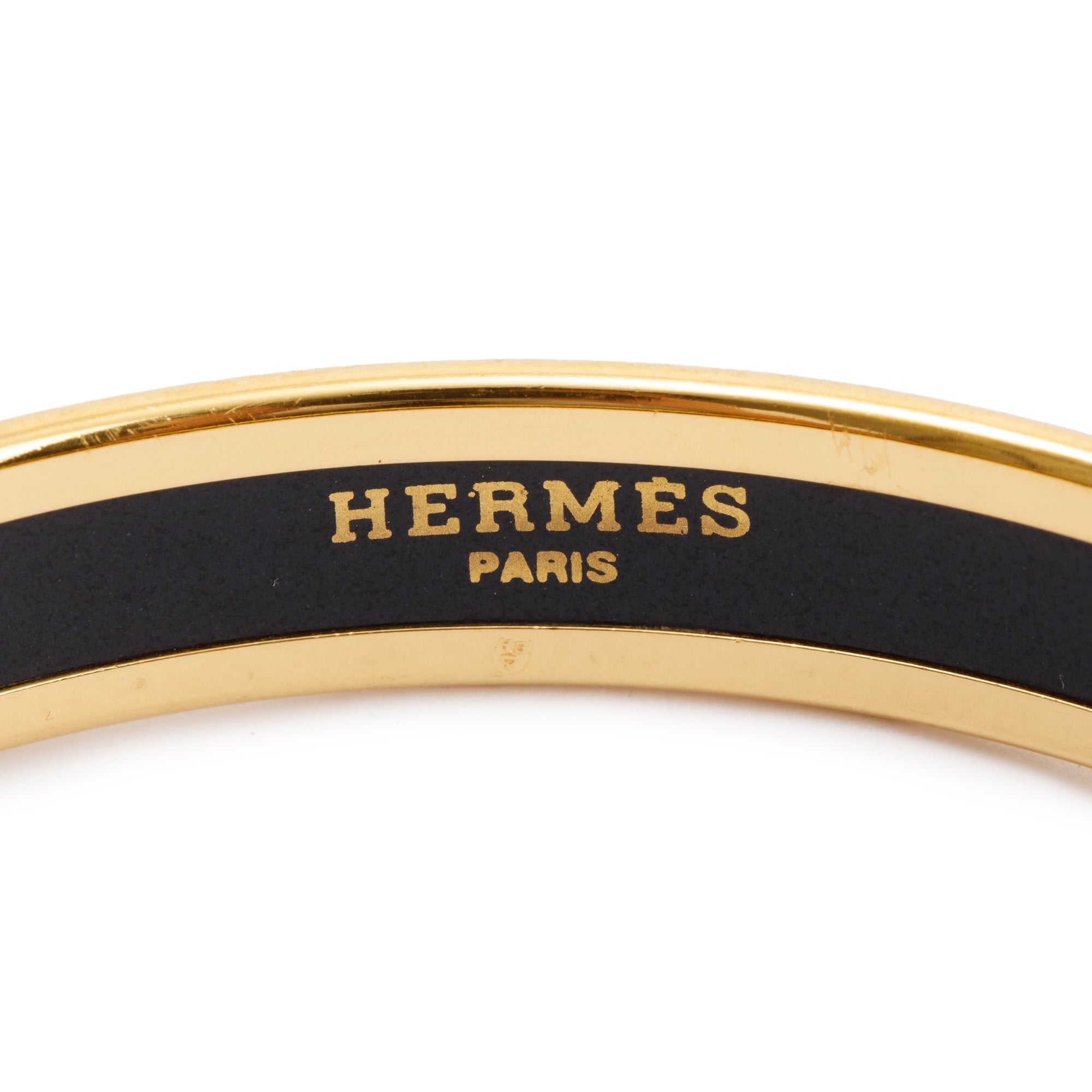 Hermes Gold-Plated Enamel Narrow Bangle