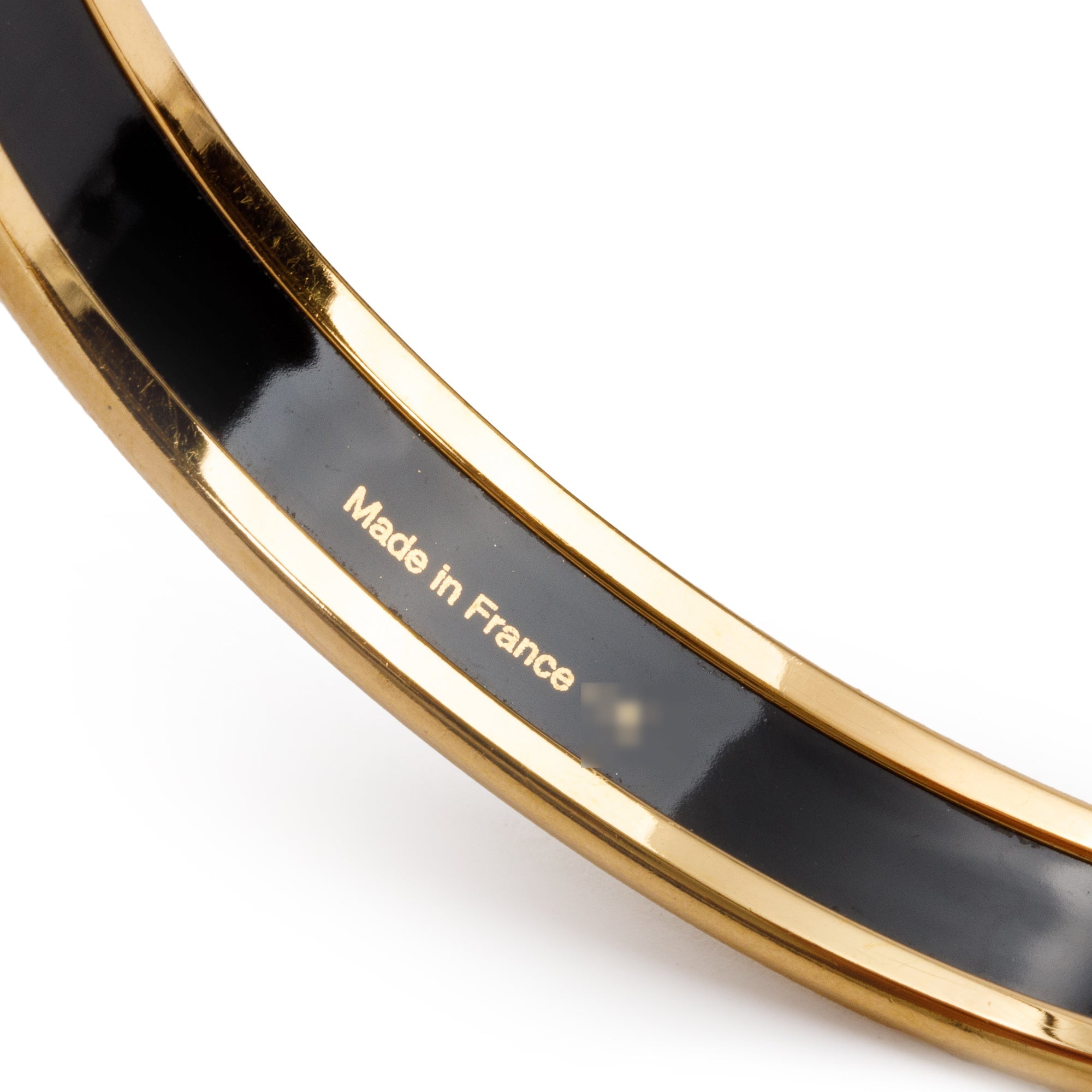 Hermes Gold-Plated Enamel Narrow Bangle