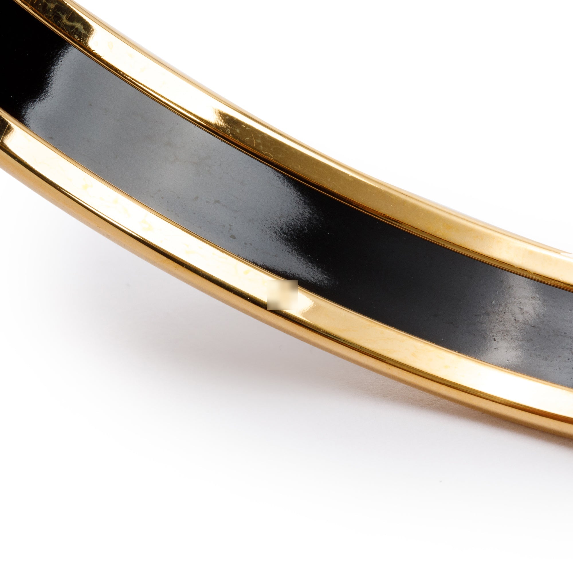 Hermes Gold-Plated Enamel Narrow Bangle w/ Box