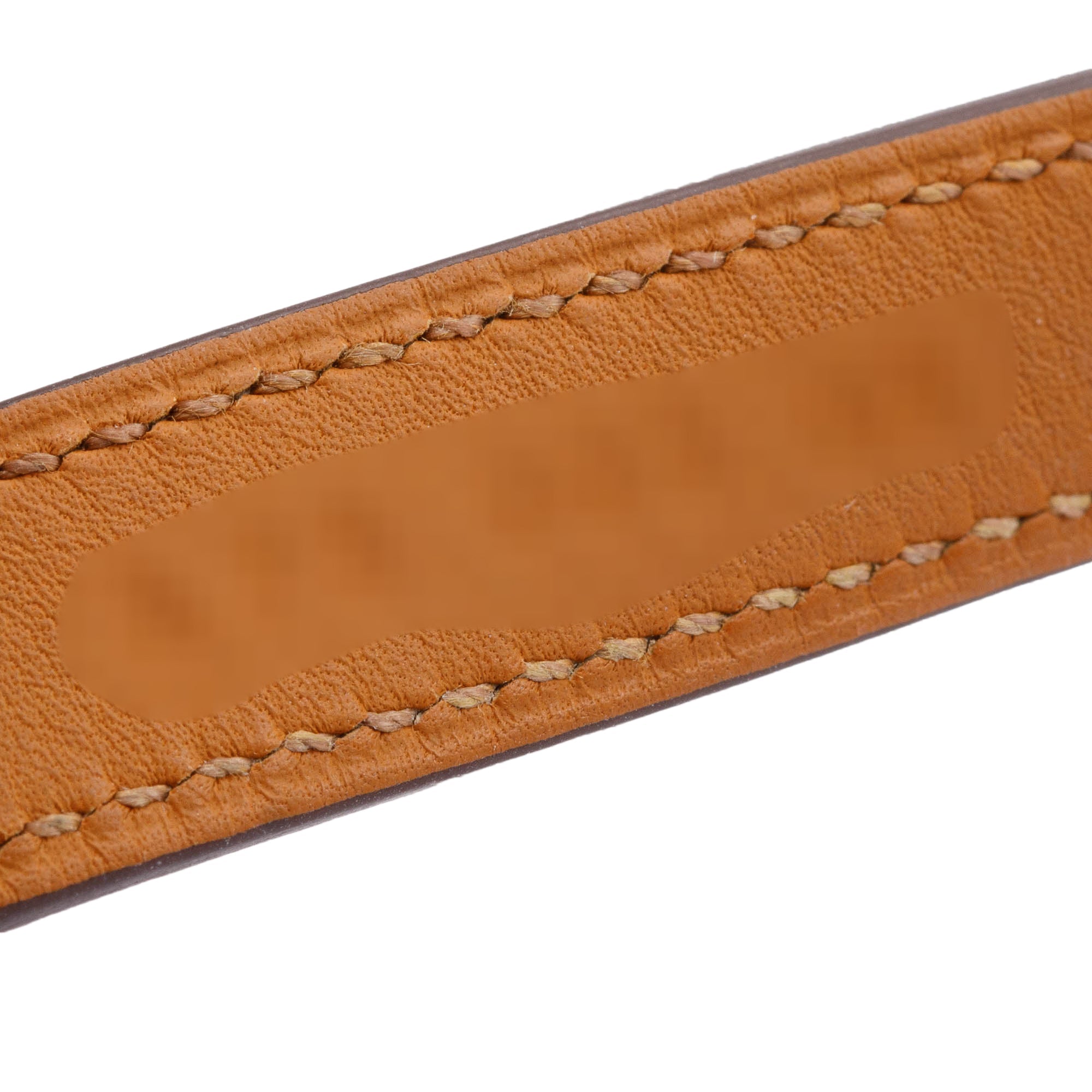 Hermes Gold Plated Etoupe Swift Calfskin Kelly Double Tour Bracelet w/ Box, Size S