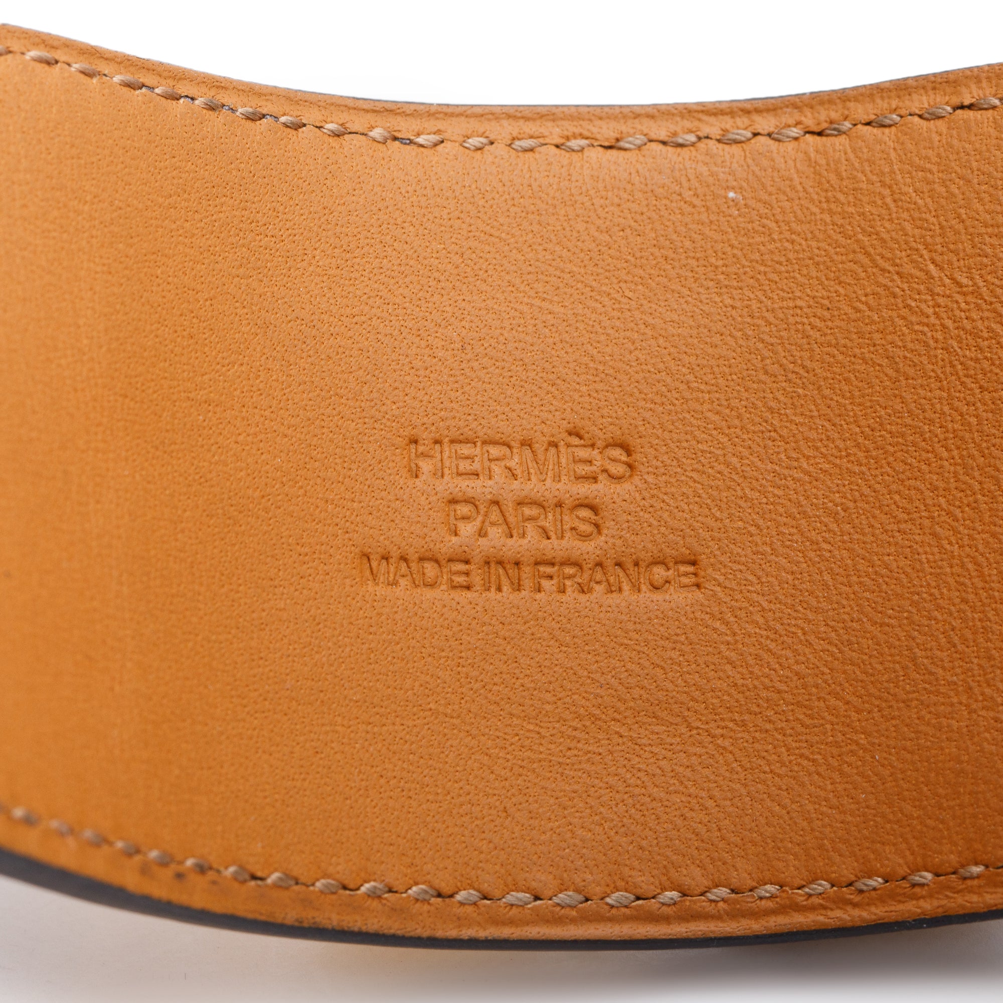 Hermes Gold-Plated Graphite Swift Leather Collier de Chien Bracelet, Size S