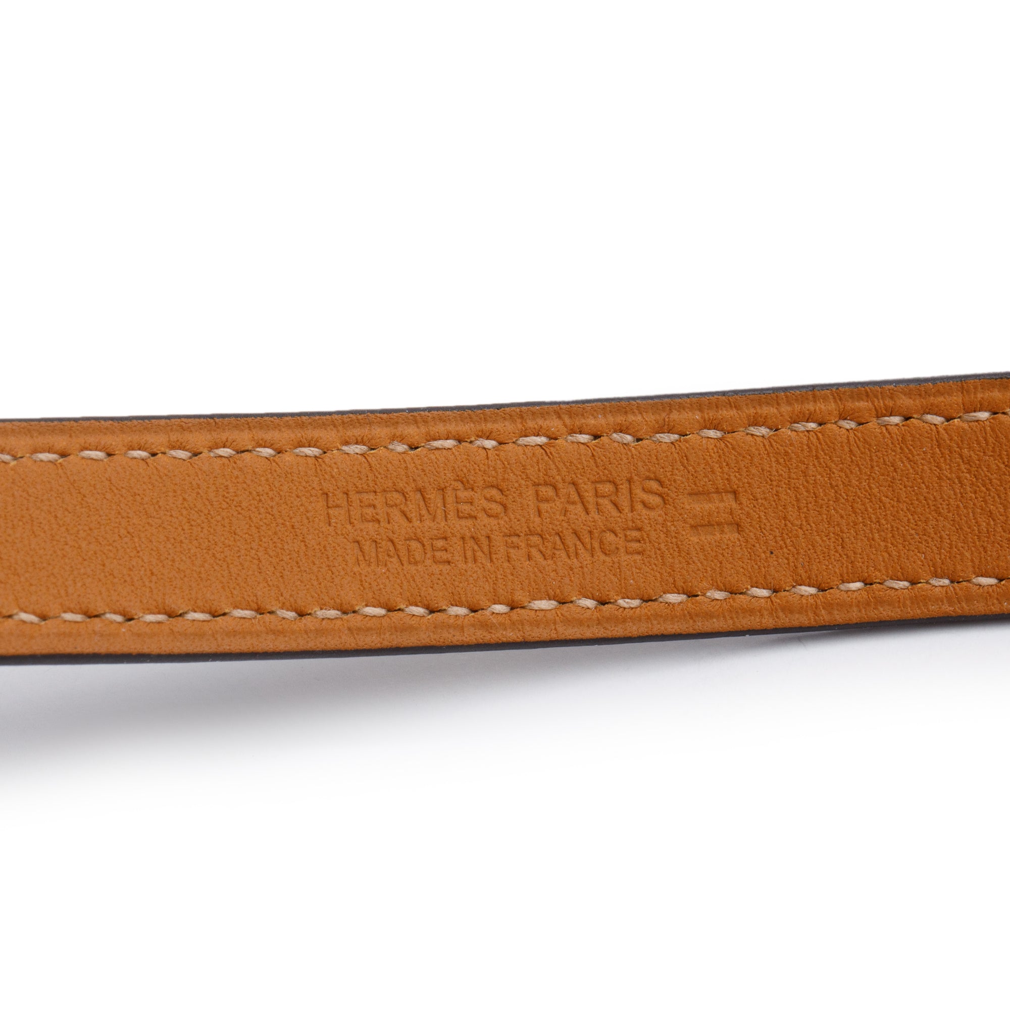 Hermes Gold Plated Lizard Rivale Double Tour Bracelet, Size T2