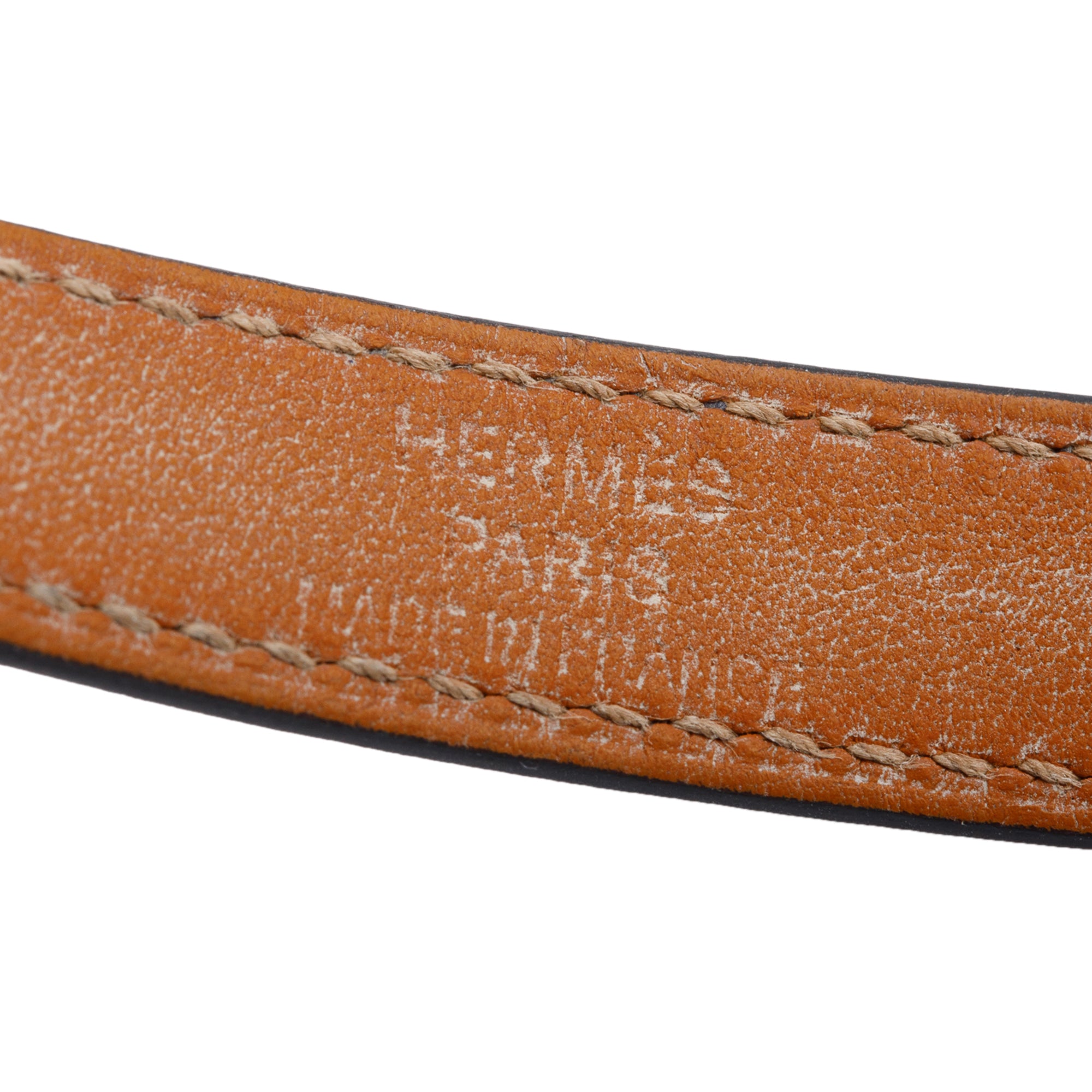 Hermes Gold Plated Navy Swift Calfskin Kelly Double Tour Bracelet, Size T3 w/ Box