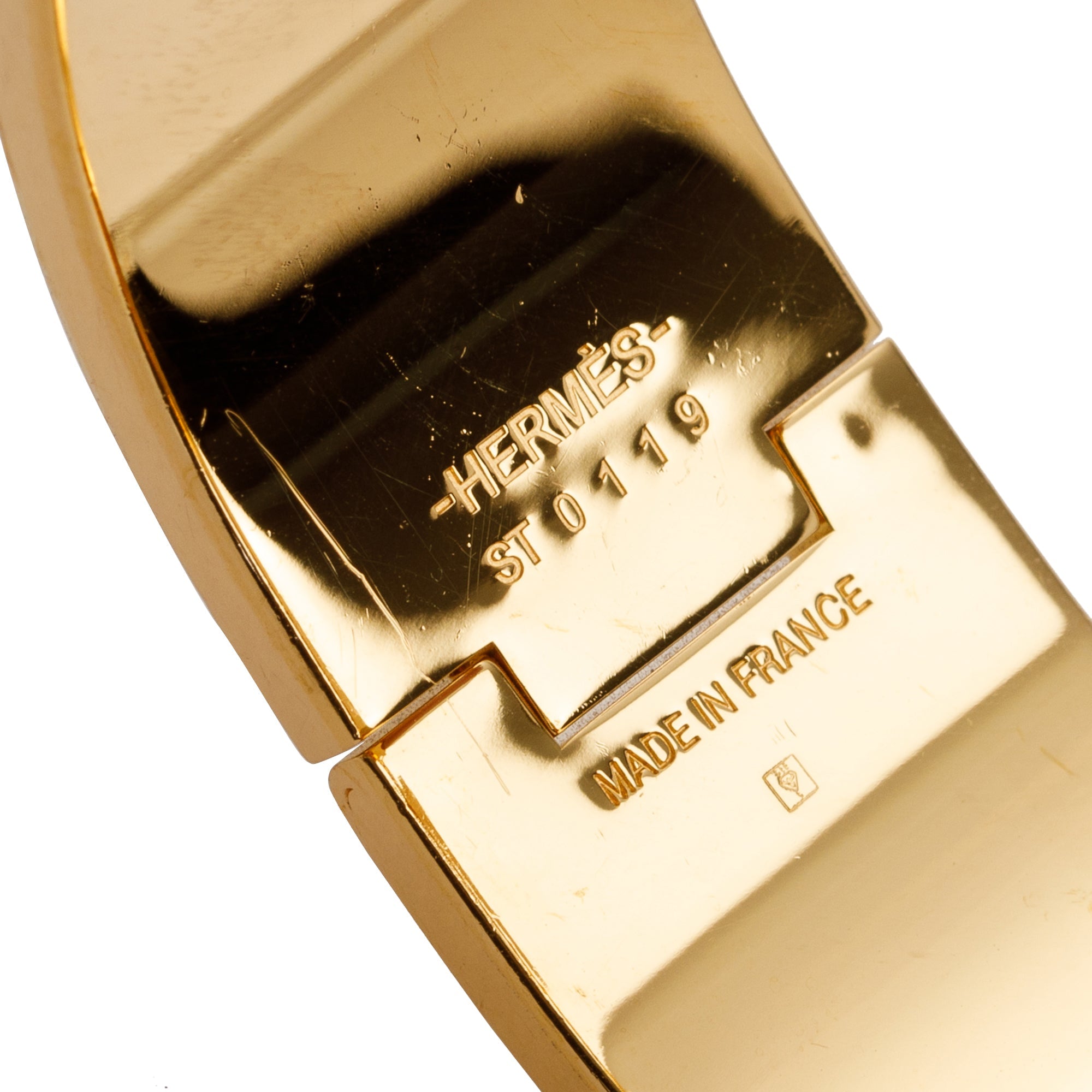 Hermes Gold-Plated Rainbow Bleu Enamel Clic Clac H Bracelet