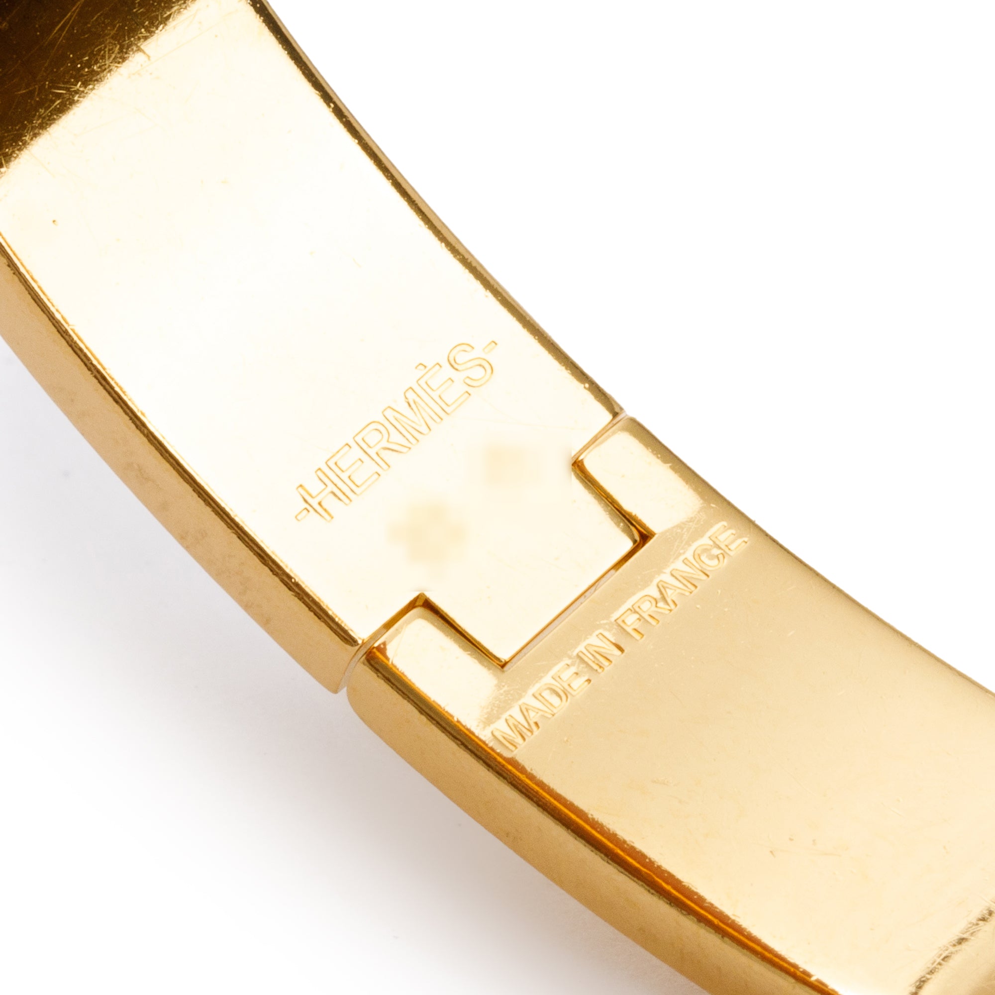 Hermes Gold-Plated Red Enamel 12 MM Clic H Bracelet w/ Box