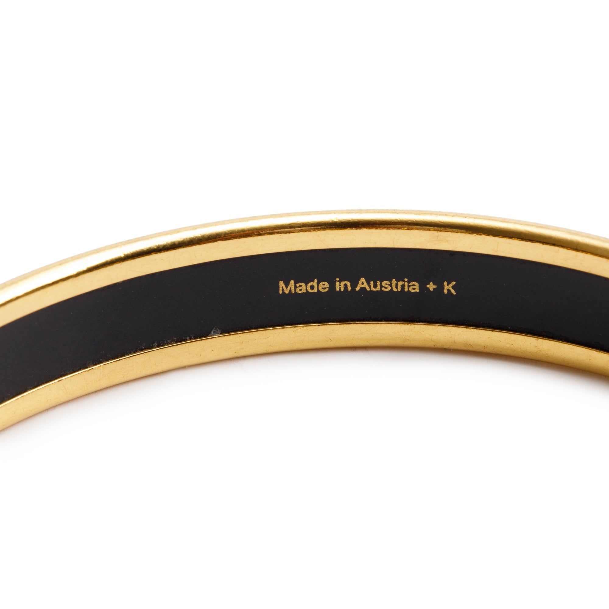 Hermes Gold-Plated Red Enamel Narrow Bangle