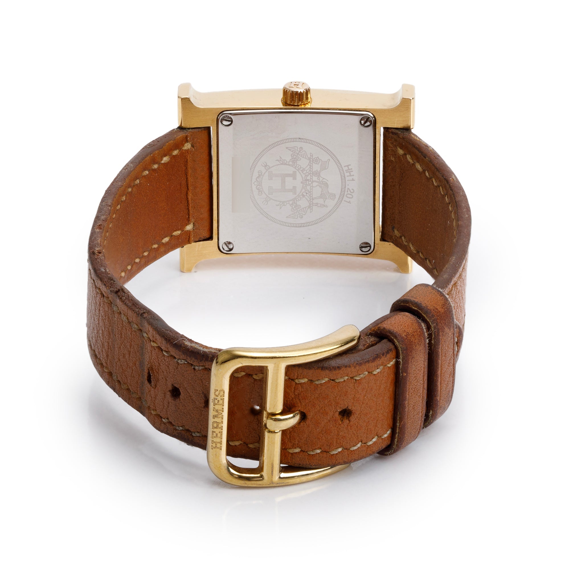 Hermes Gold Plated Stainless Steel Heure H Mini Model 21 MM Watch