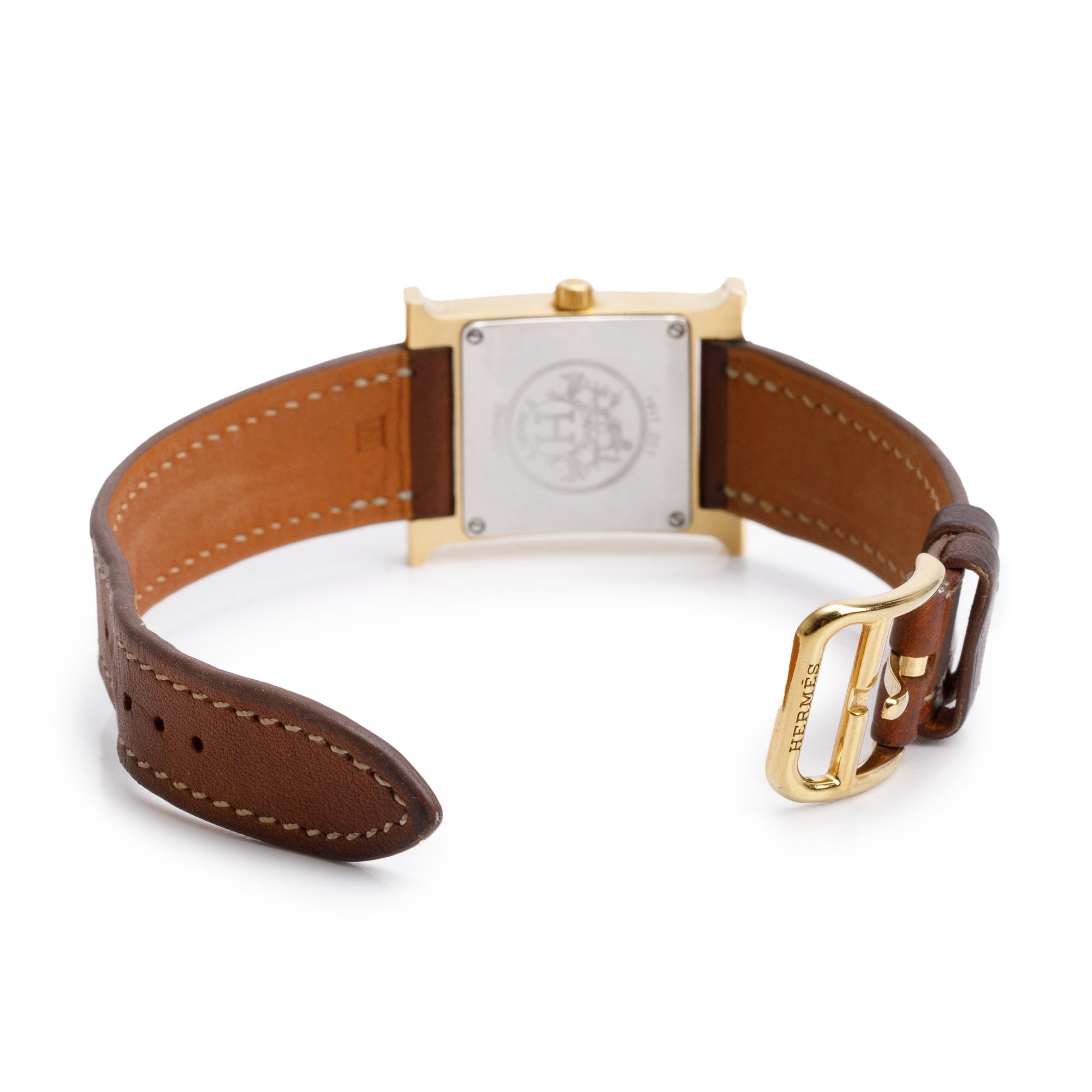 Hermes Gold Plated Stainless Steel Heure H Mini Model 21 MM Watch
