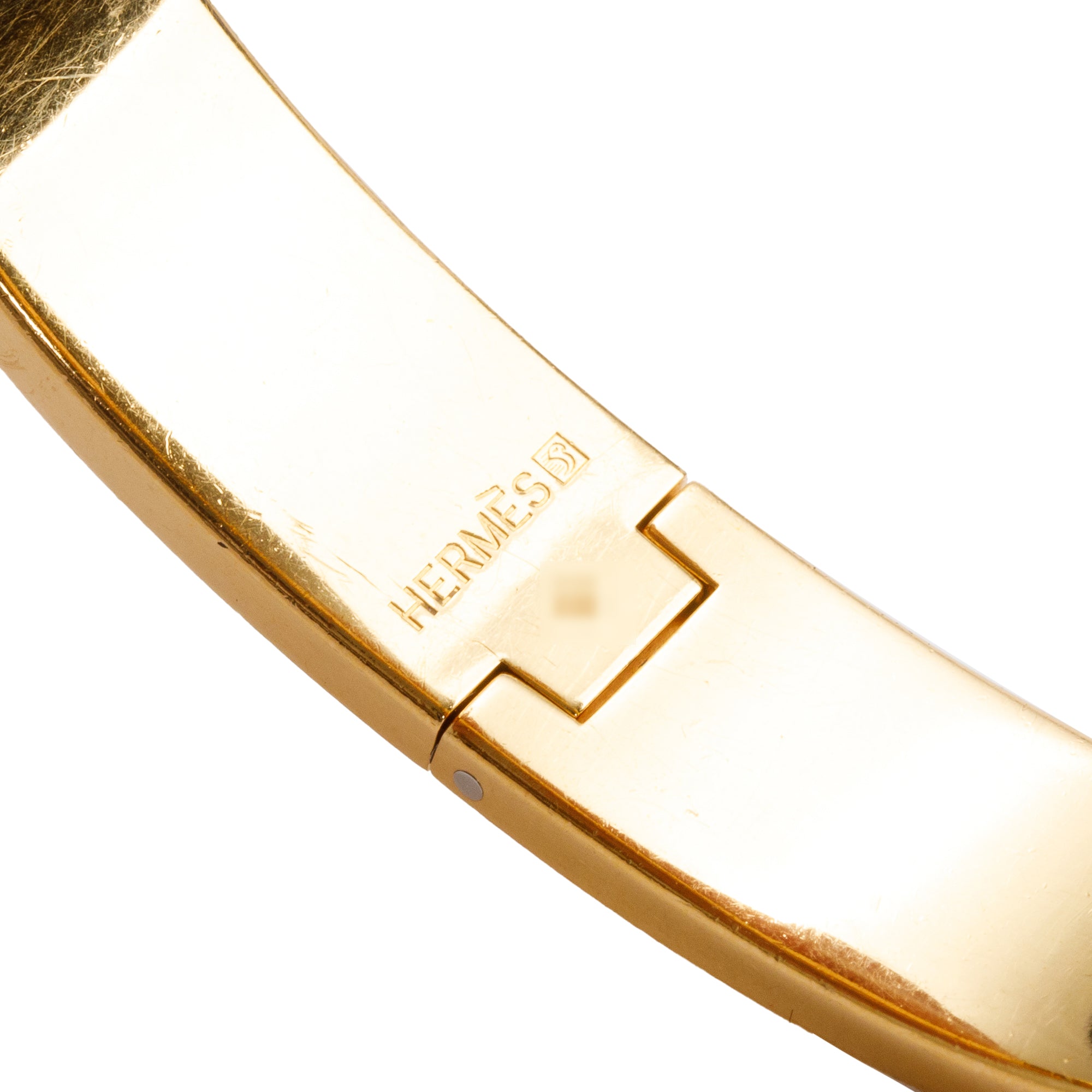 Hermes Gold-Plated White Enamel 12 MM Clic H Bracelet