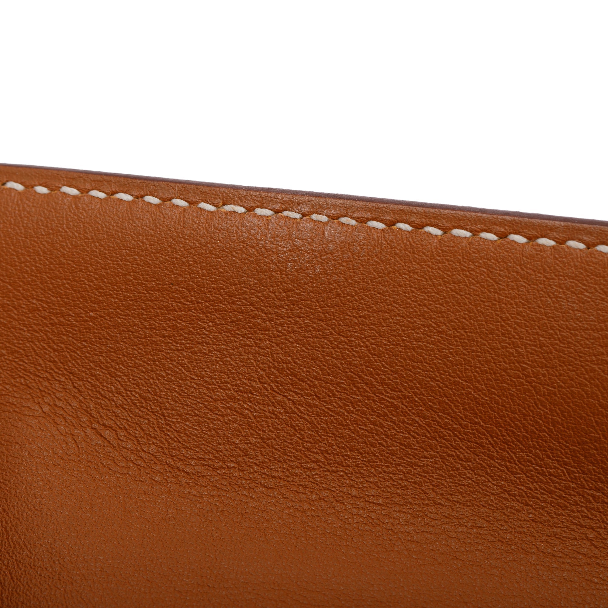 Hermes Gold Swift Leather Kelly Cut Clutch w/ Box