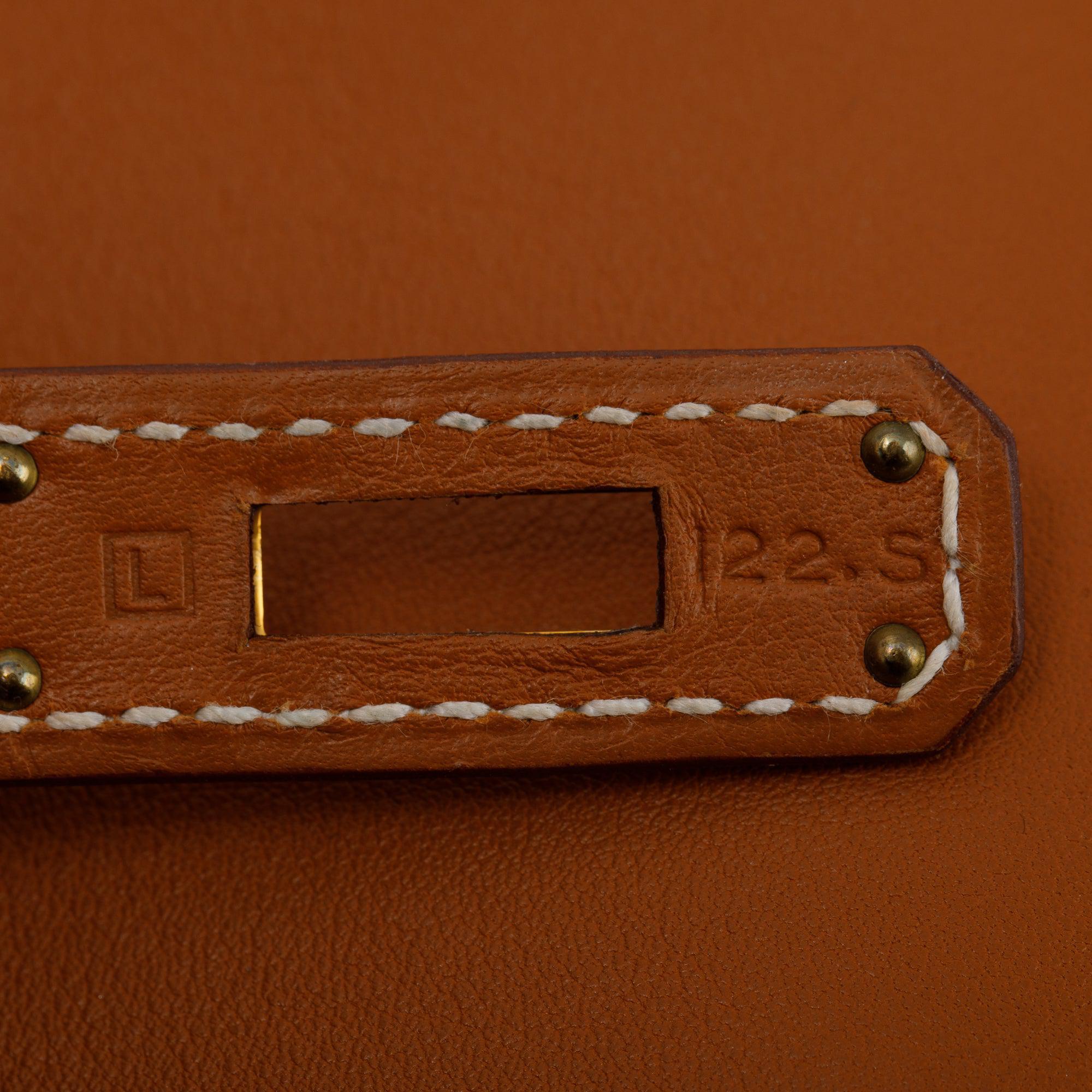 Hermes Gold Swift Leather Kelly Cut Clutch w/ Box