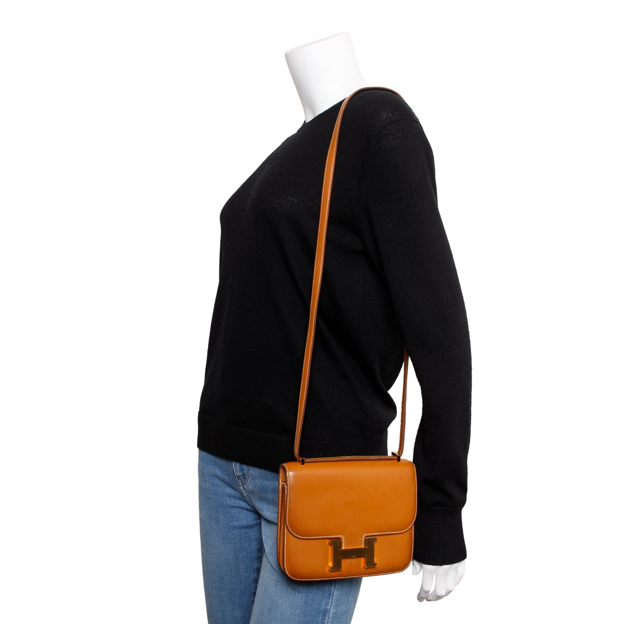 Hermes Gold Tadelakt Leather Mini Constance 18 (BARBARA TOOK THIS ITEM)