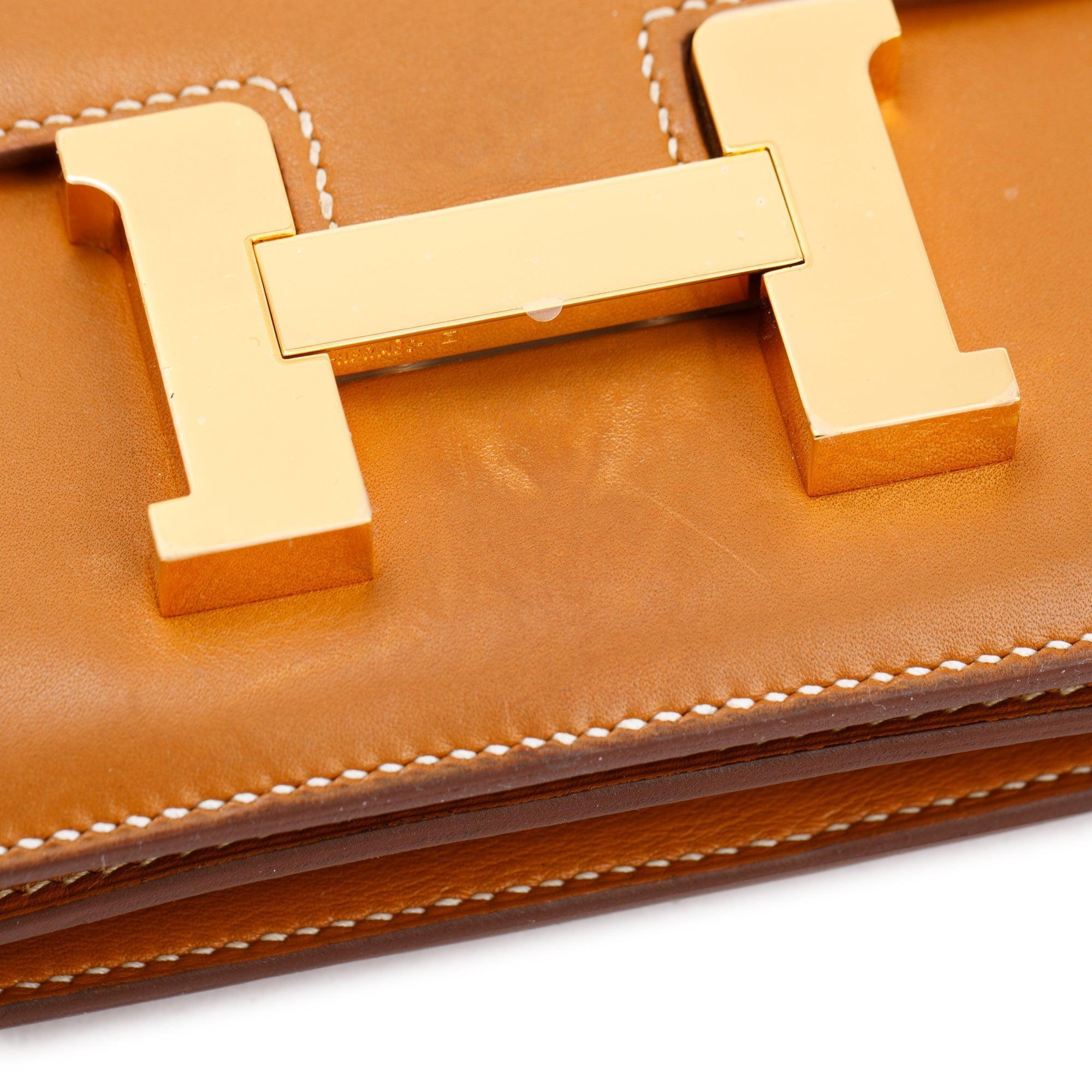 Hermes Gold Tadelakt Leather Mini Constance 18 (BARBARA TOOK THIS ITEM)