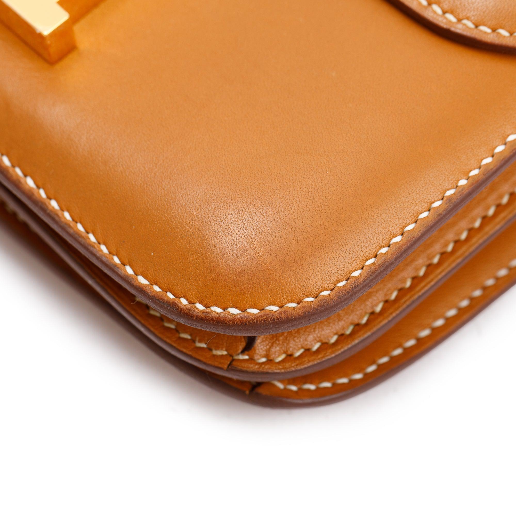 Hermes Gold Tadelakt Leather Mini Constance 18 (BARBARA TOOK THIS ITEM)
