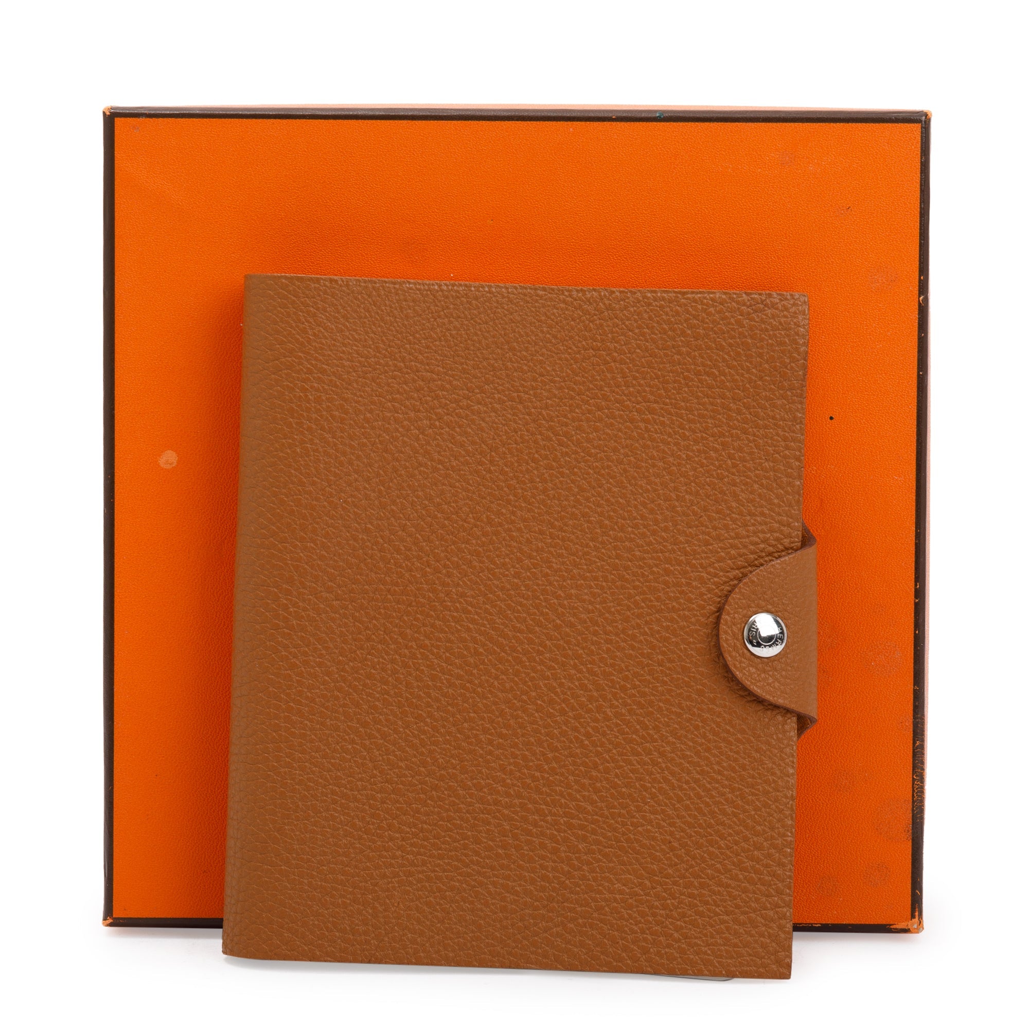 Hermes Gold Togo Ulysse PM Agenda Cover with Notebook & Box