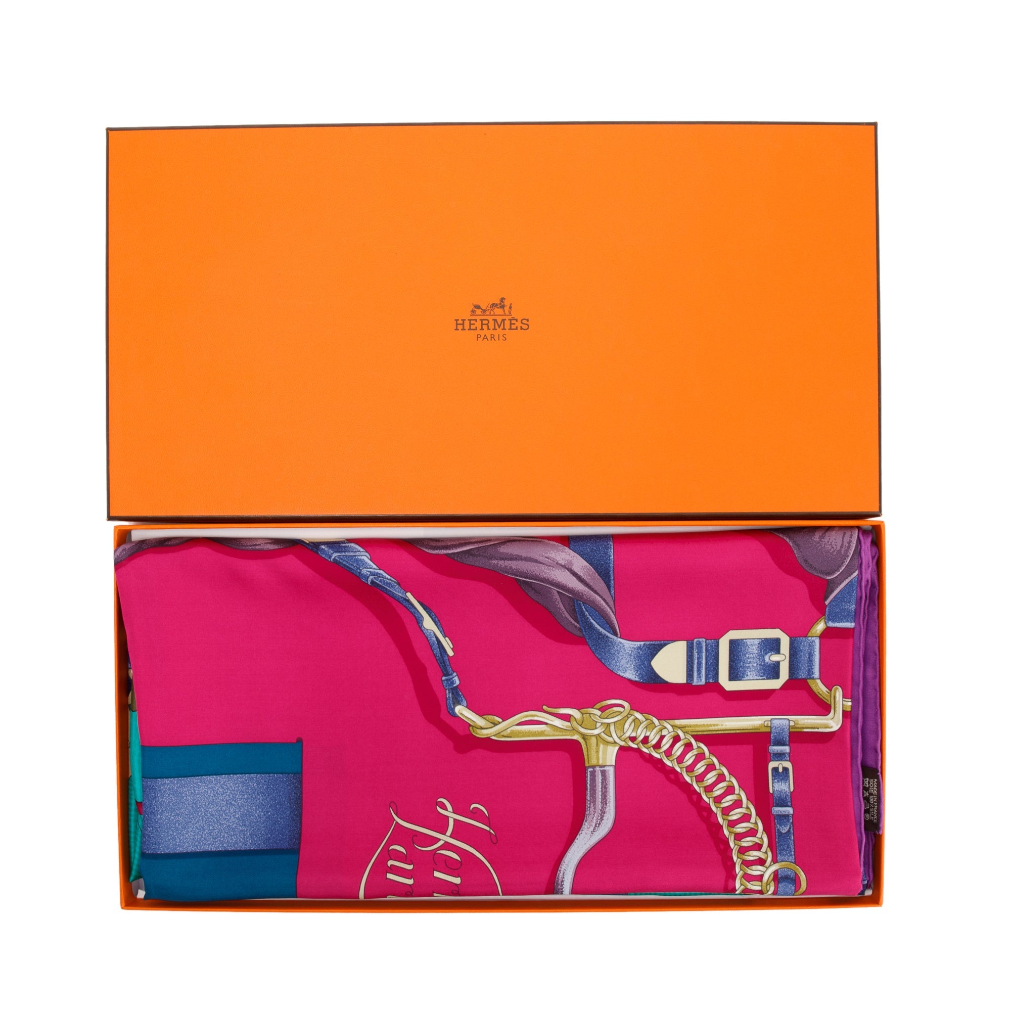 Hermes 'Grand Menege' Silk Shawl 140 w/ Box