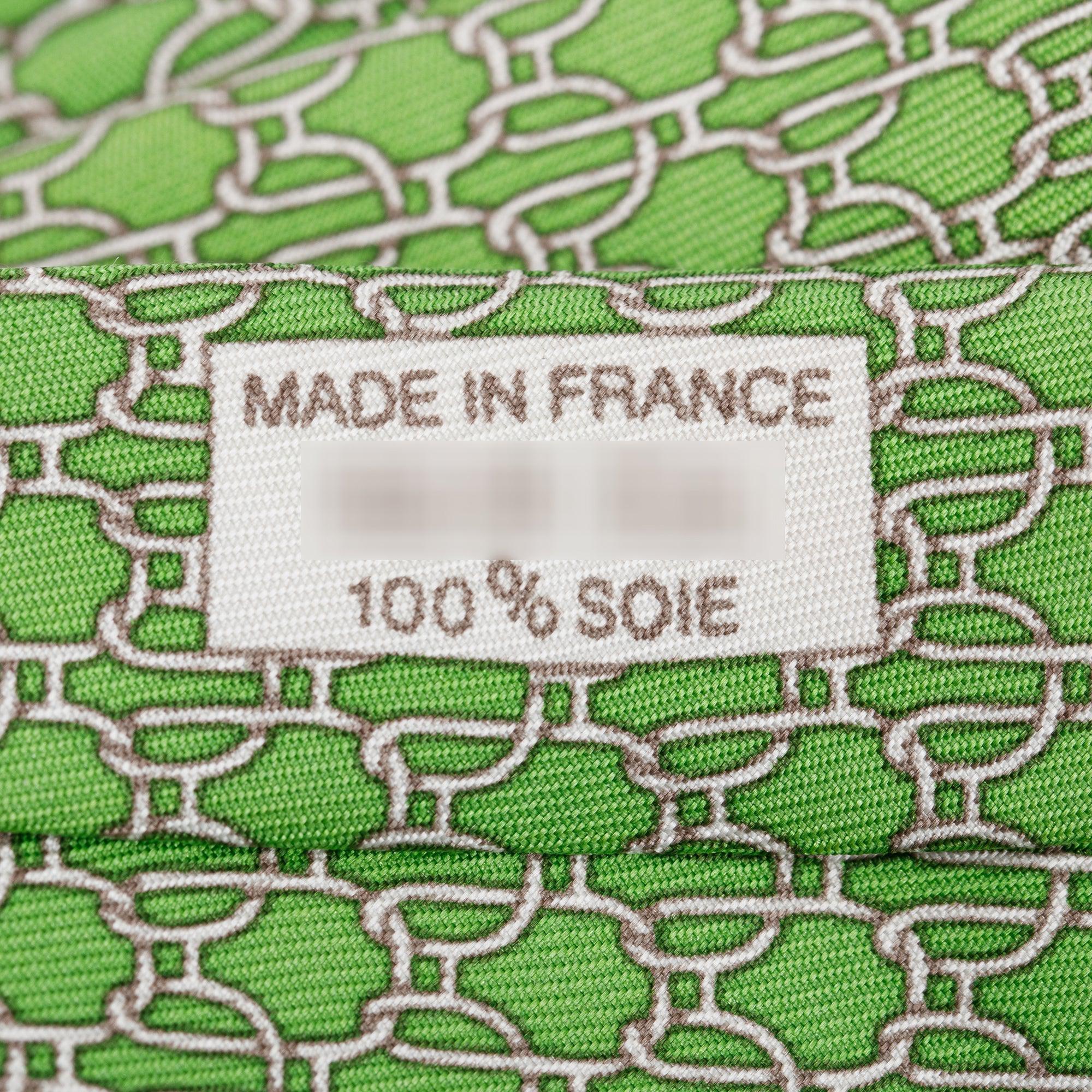 Hermes Green 5618 EA Printed Silk Tie