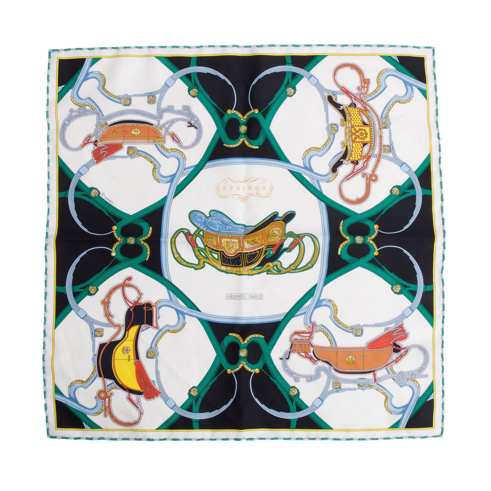 Hermes Green 'Gavroche Springs Remix' Silk Scarf 45 w/ Box