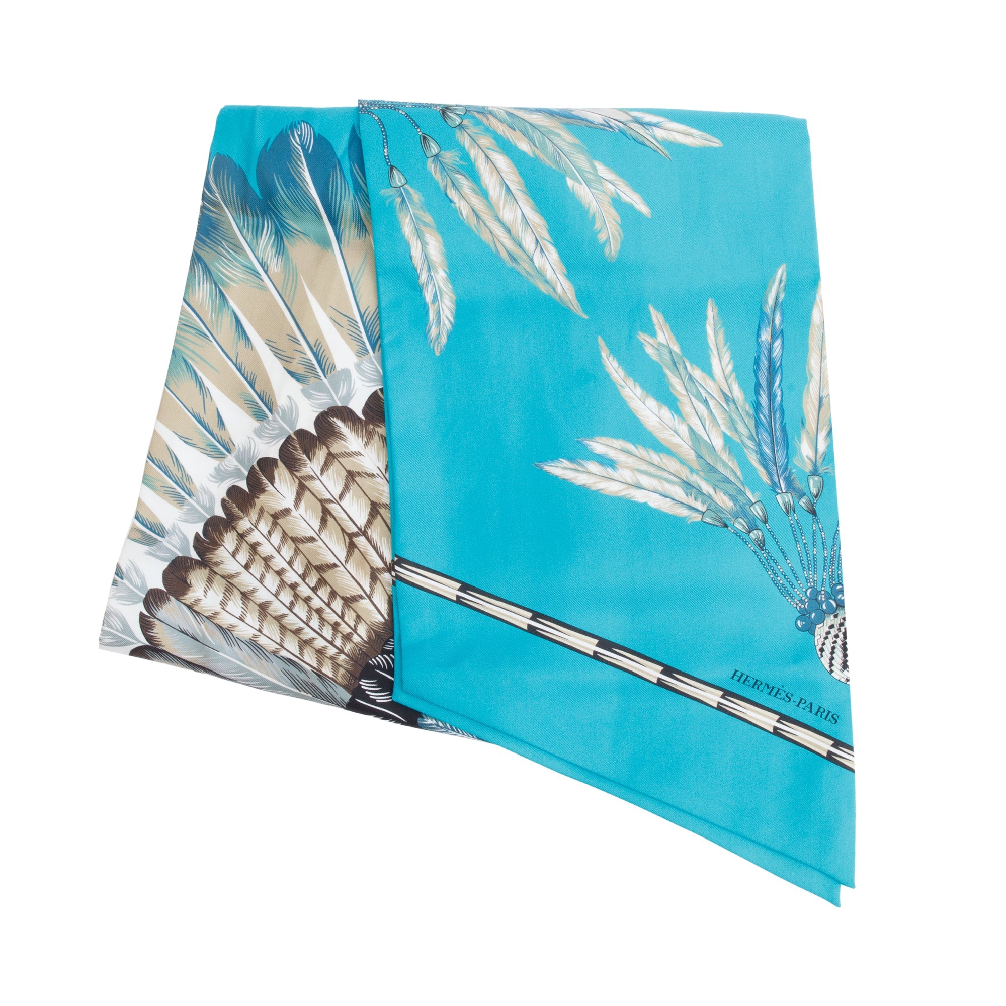 Hermes Green Multicolor 'Majorelle Brazil' Maxi Twilly Long Silk Scarf w/ Box