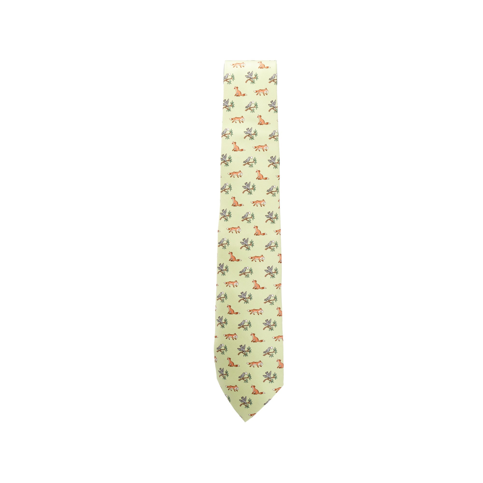 Hermes Green Silk Twill Tie 7 Jungle Tie