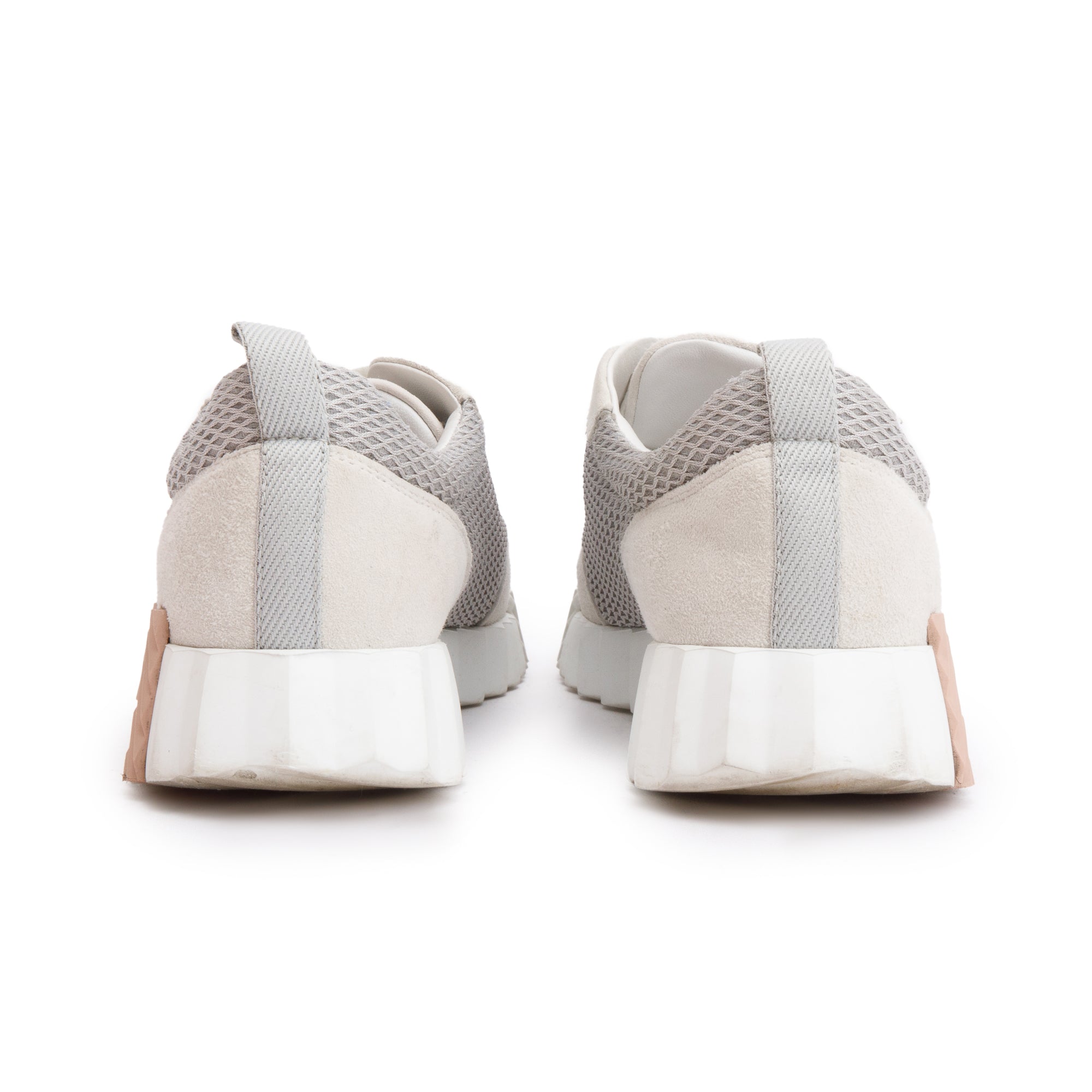 Hermes Grey Mesh Suede Bouncing Sneakers, Size 36 w/ Box