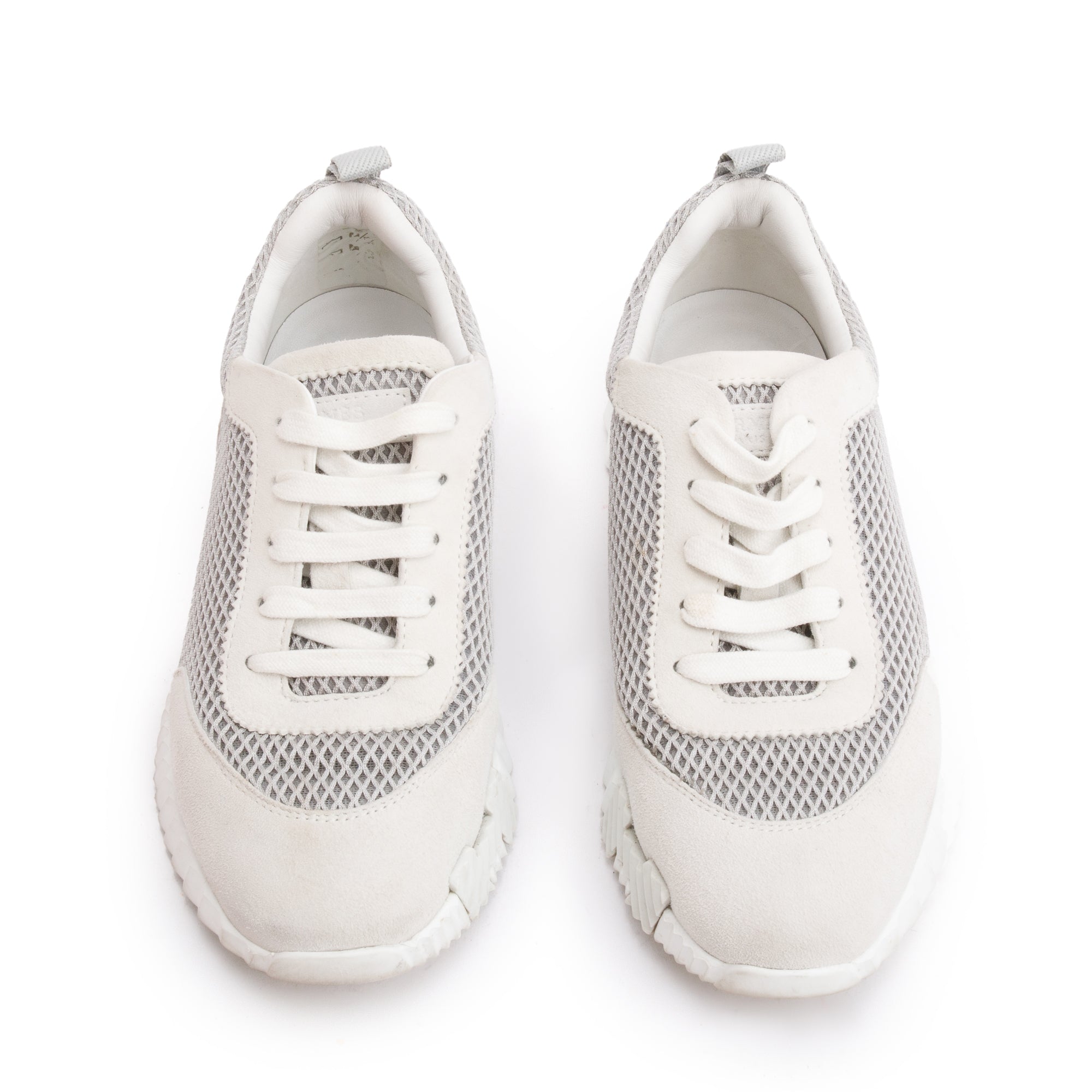 Hermes Grey Mesh Suede Bouncing Sneakers, Size 36 w/ Box