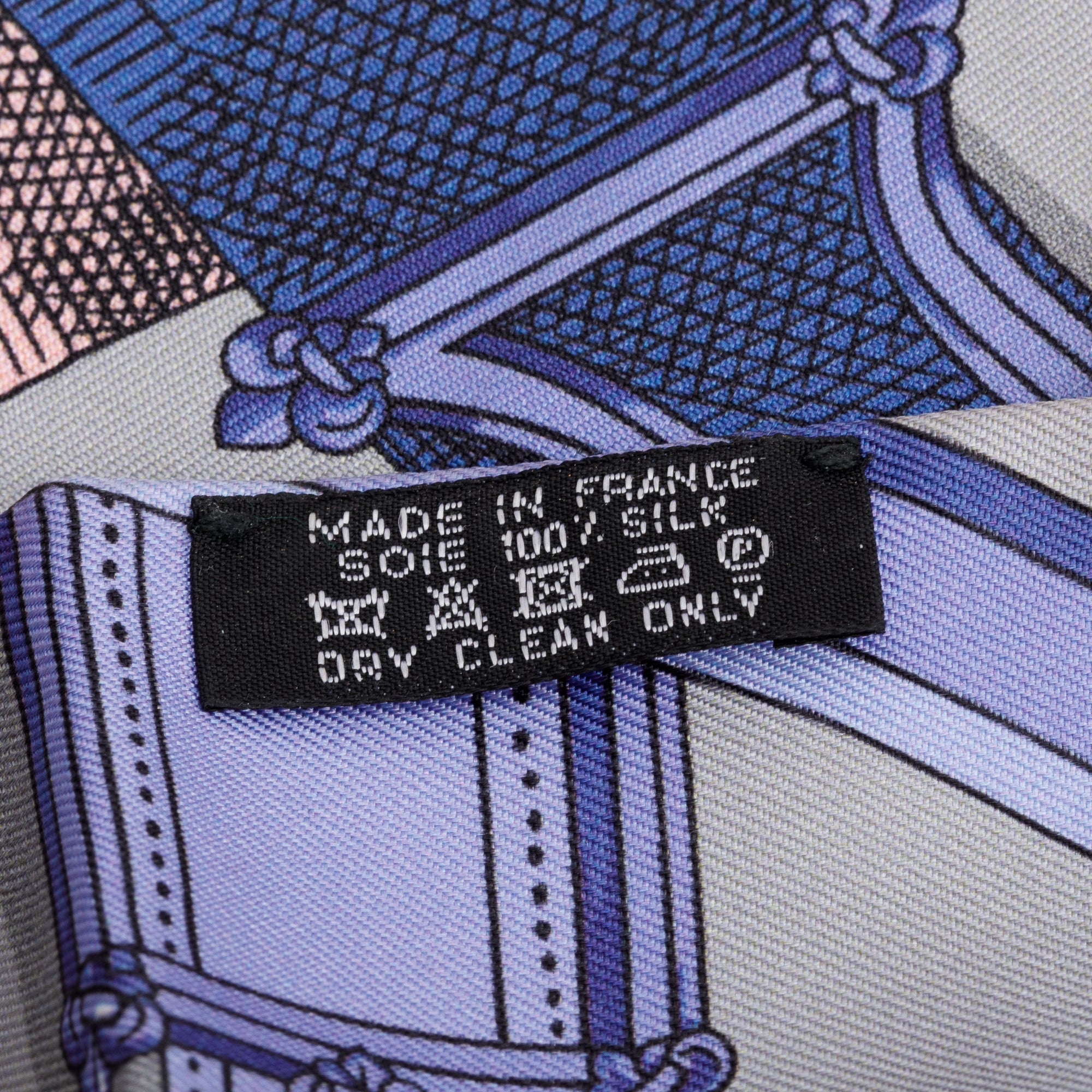 Hermes Grey Multicolor 'Cavalcadour by Henri d'Origny' Maxi Twilly Long Silk Scarf