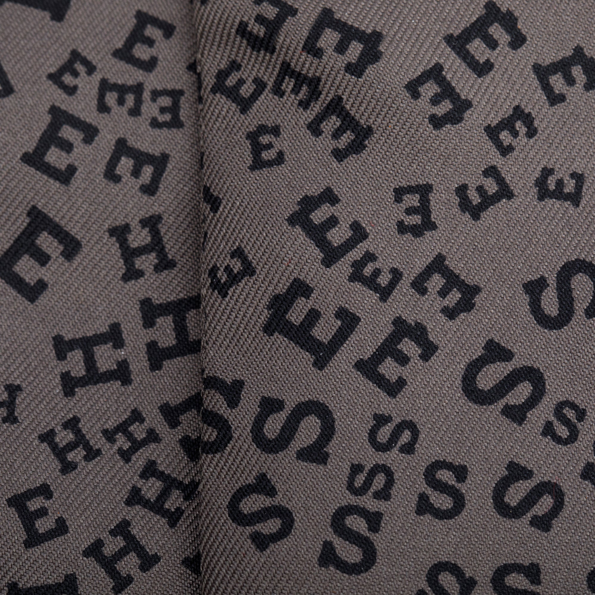 Hermes Grey 'Scattered Letter' Silk Twilly w/ Box