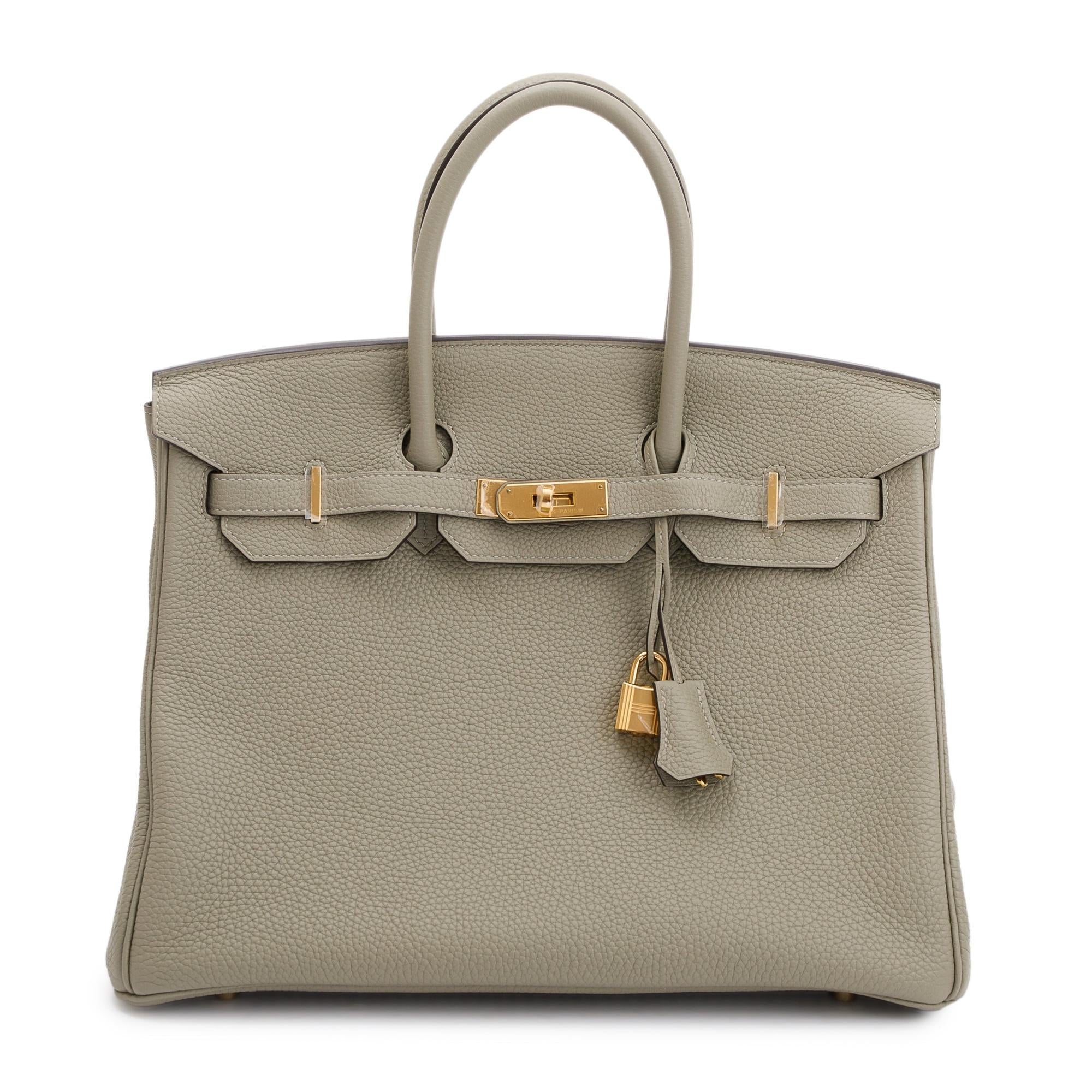 Hermes Grey Taurillon Clemence Birkin 35